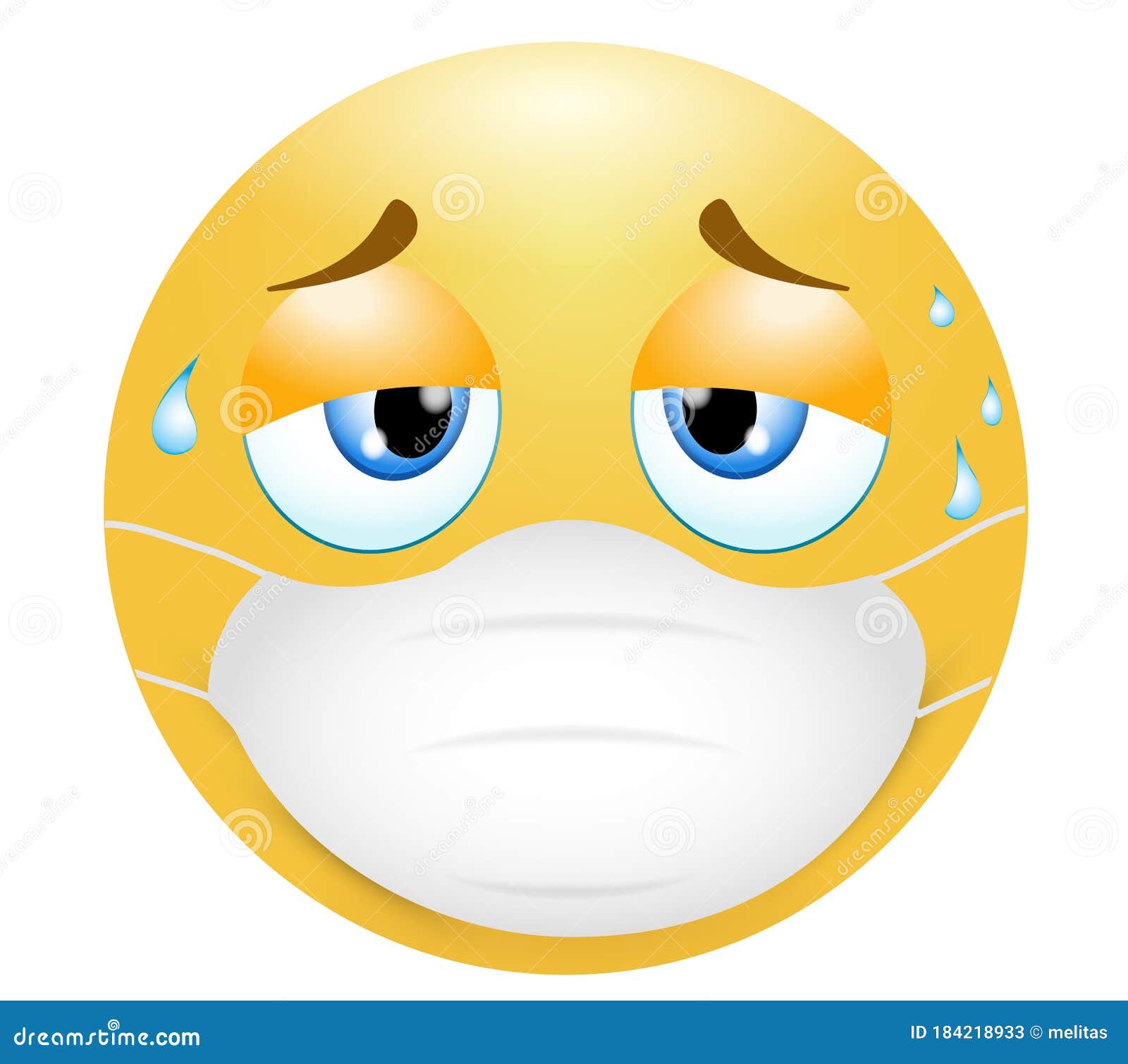 Exhausted Emoticon Smiley Vector Illustration 46948930