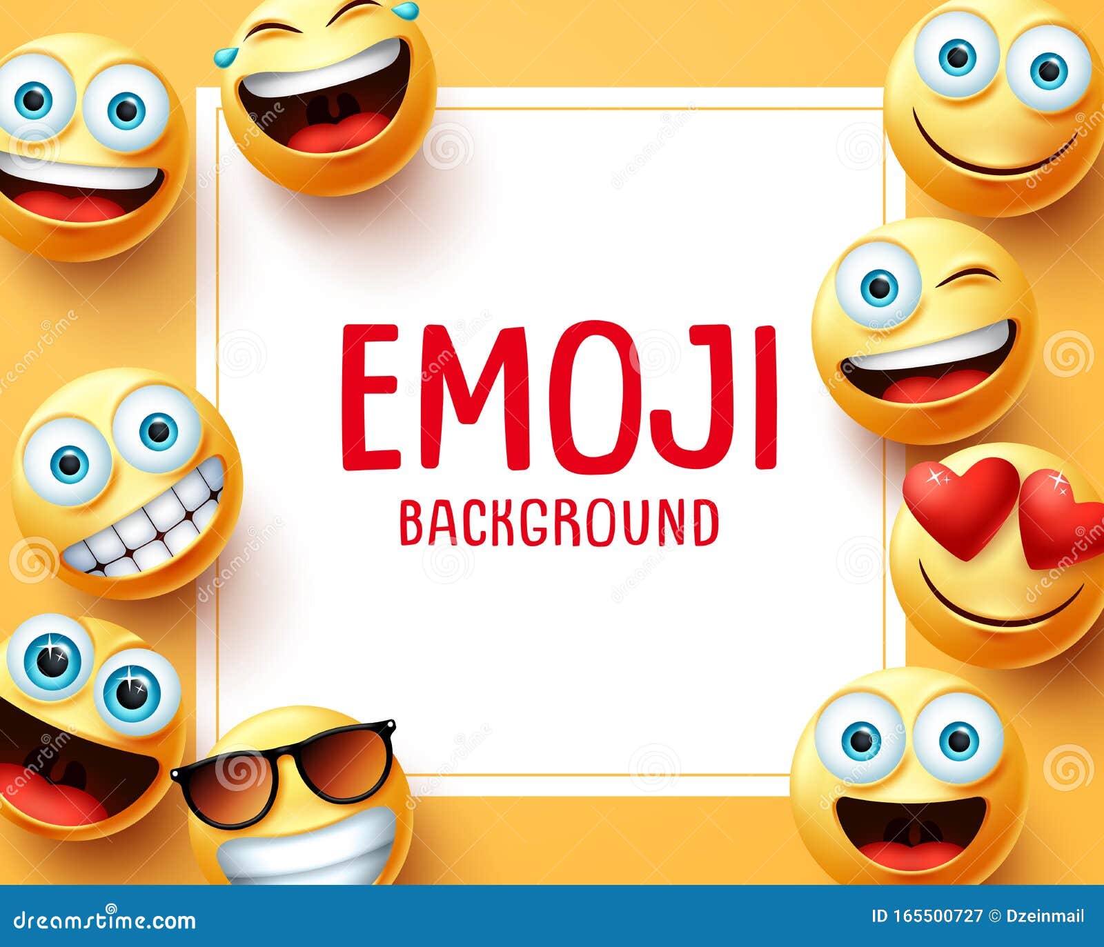 Emoji Emoticons Vector Background Template Emoji Background Text In