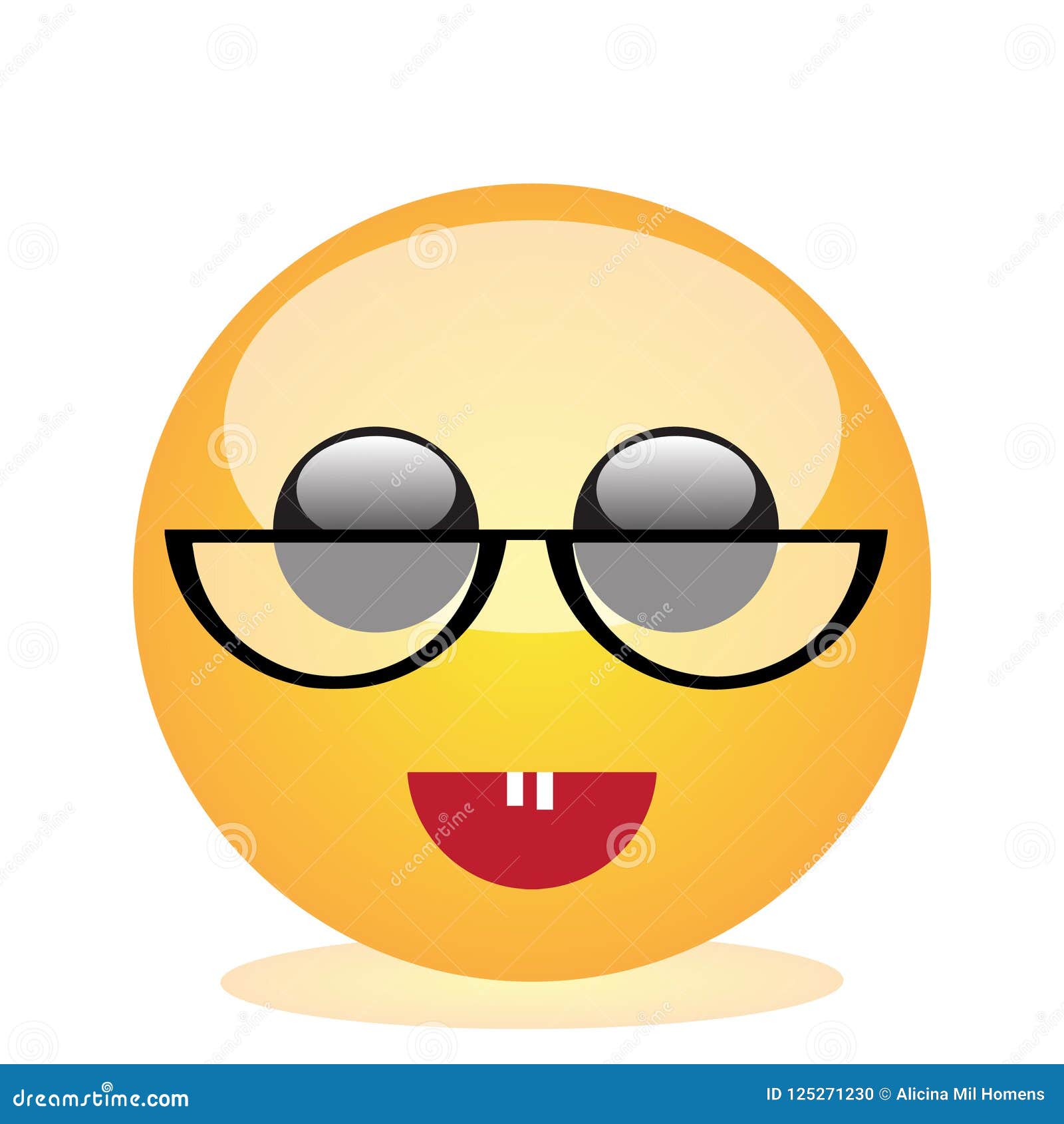 Emoji of a Face of a Lady with Glasses Stock Illustration