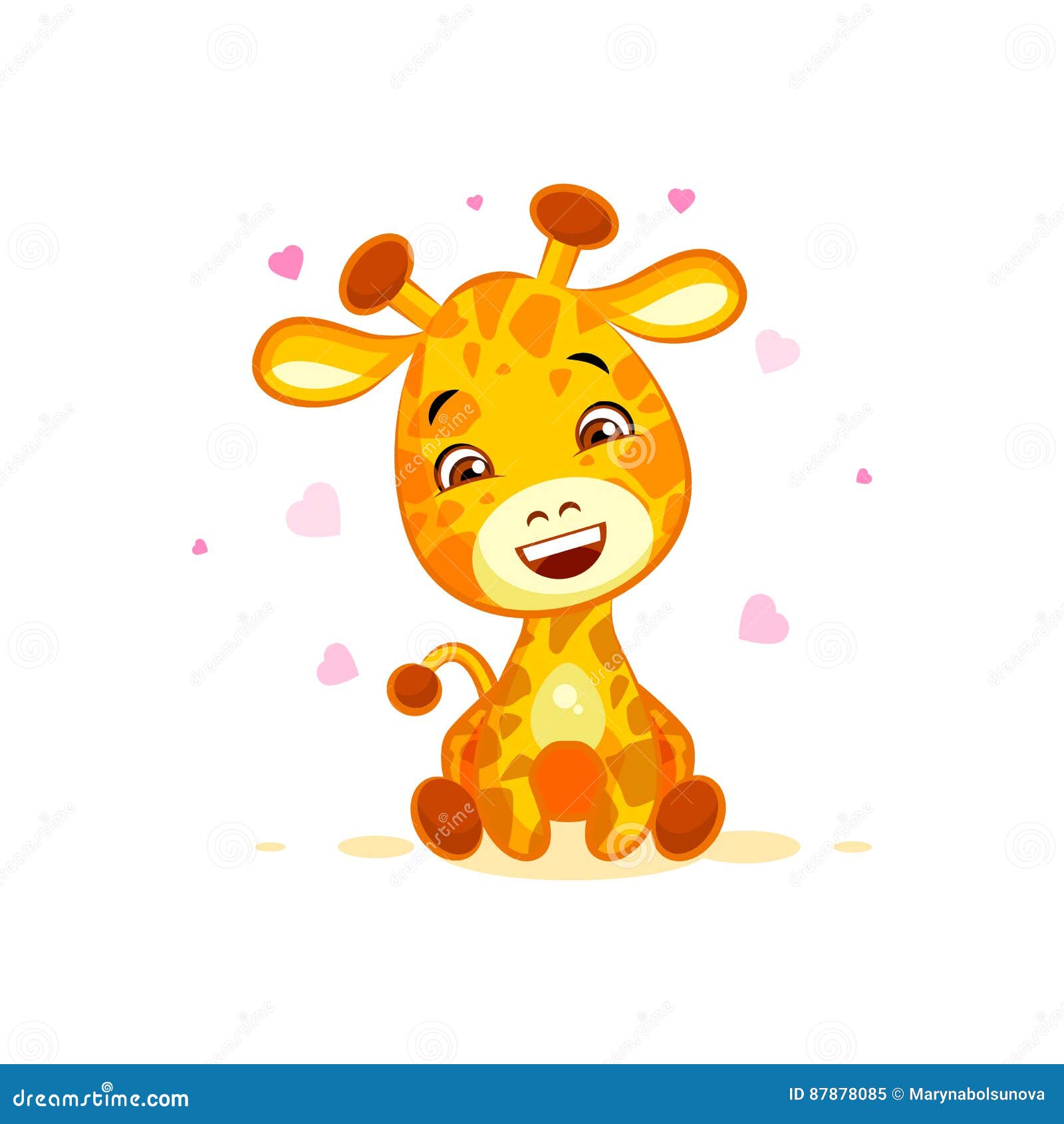 Emoji Hello Hi in Love Hearts You are Cute Character Cartoon Giraffe  Sticker Emoticon Stock Vector - Illustration of emotional, stickers:  87878085