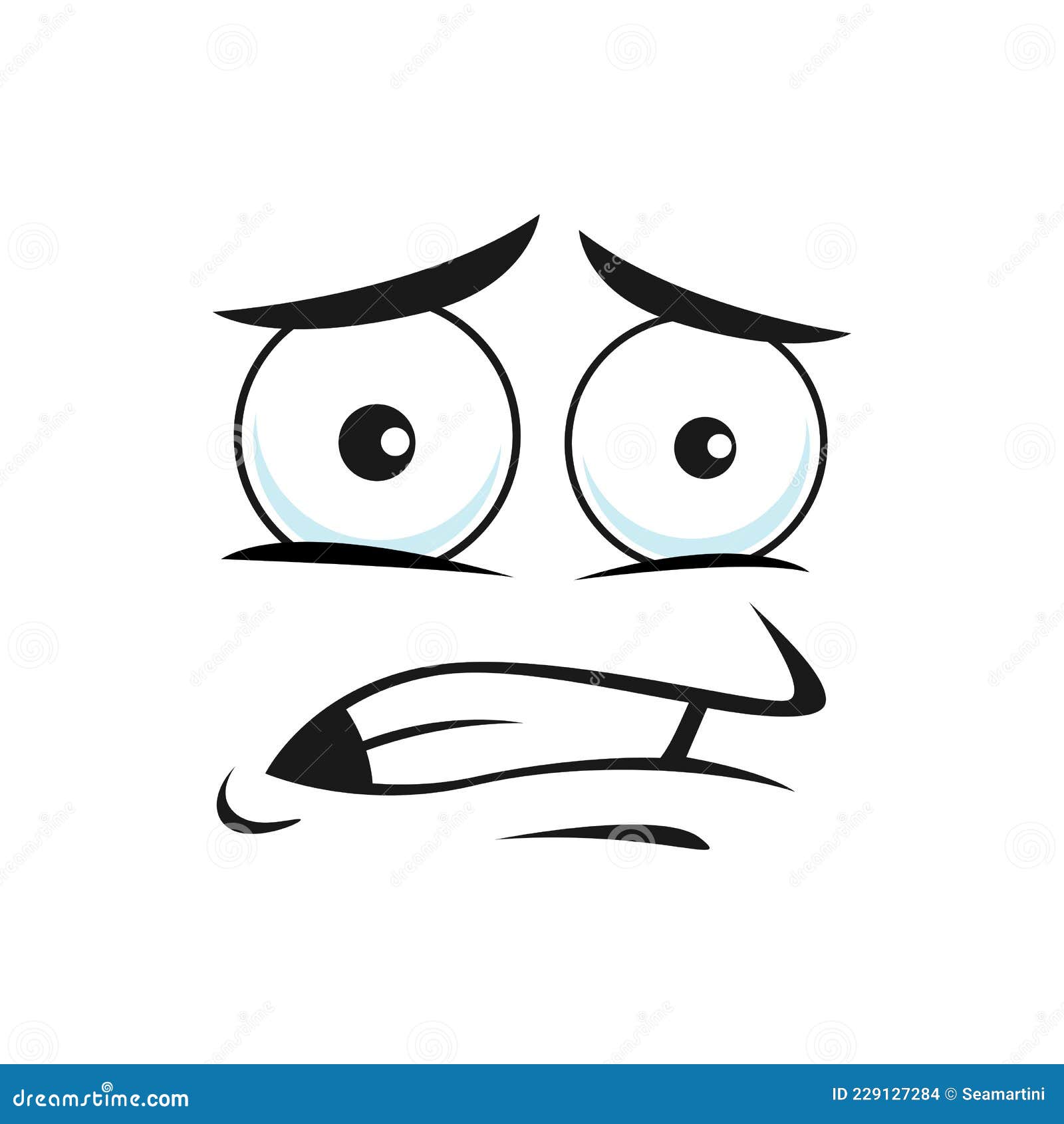 Emoji icon shocked face scared emoticon Royalty Free Vector