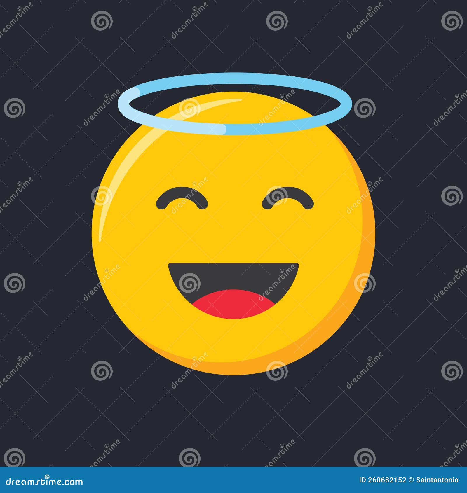 emoji icon. happy and smiling hace, angel emoticon  