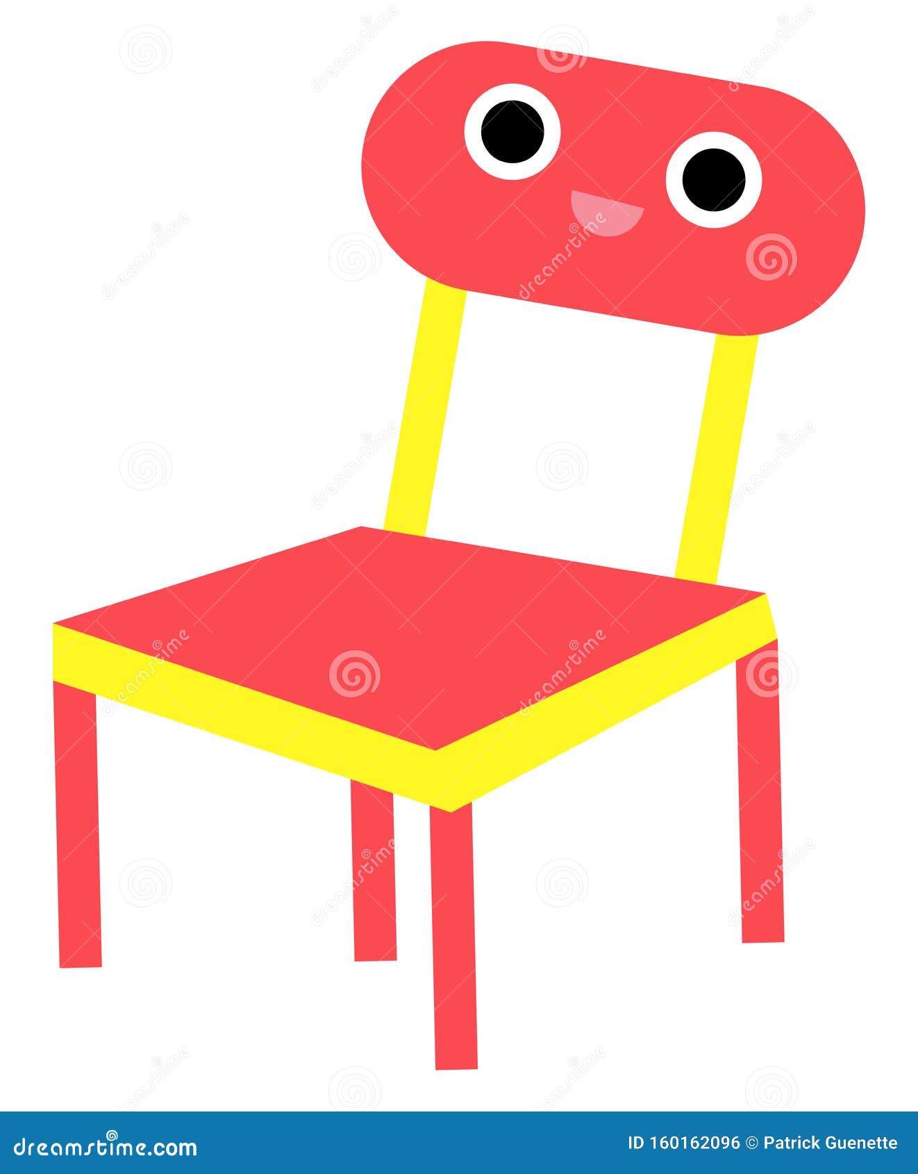 Emoji of a Smiling Red Chair/Cartoon Chair, Vector or Color Illustration  Stock Vector - Illustration of cartoon, face: 160162096