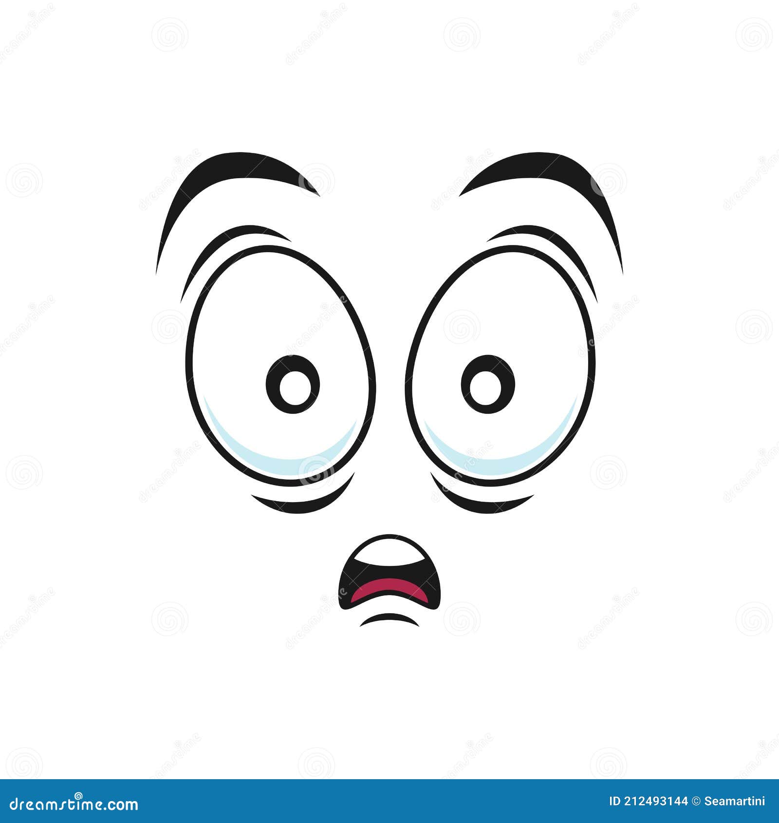 Emoji With Shocked Facial Expression Isolated Face With Eyes In