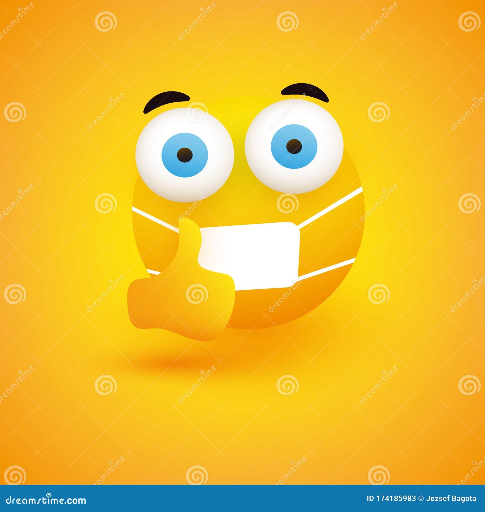 Emoji Com Cabelo Engraçado Emoticon Simples Fundo Amarelo Vector