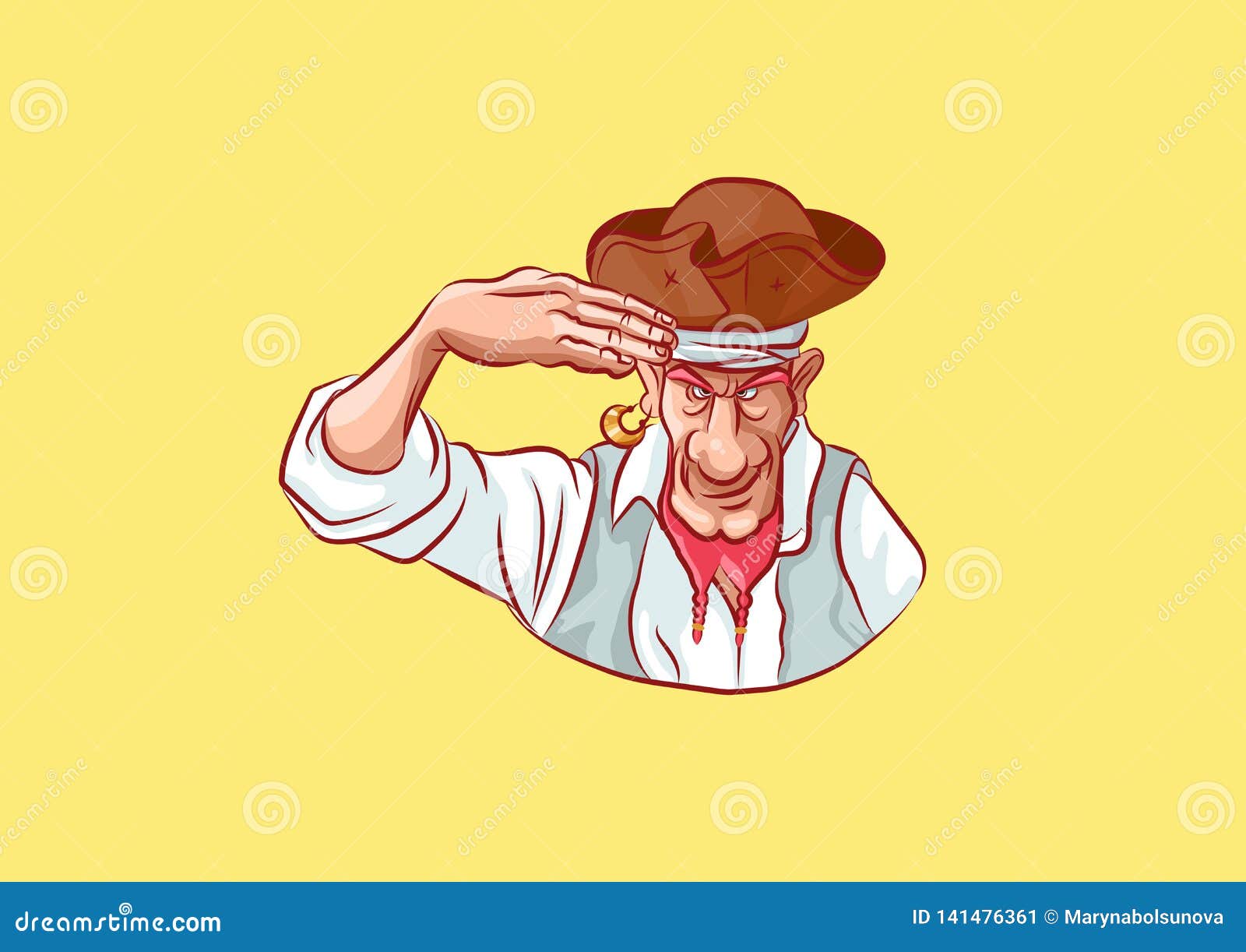 Emoji Sticker Seaman Captain Says Yes Sir Stock Vector - Illustration of  character, drawing: 141476361