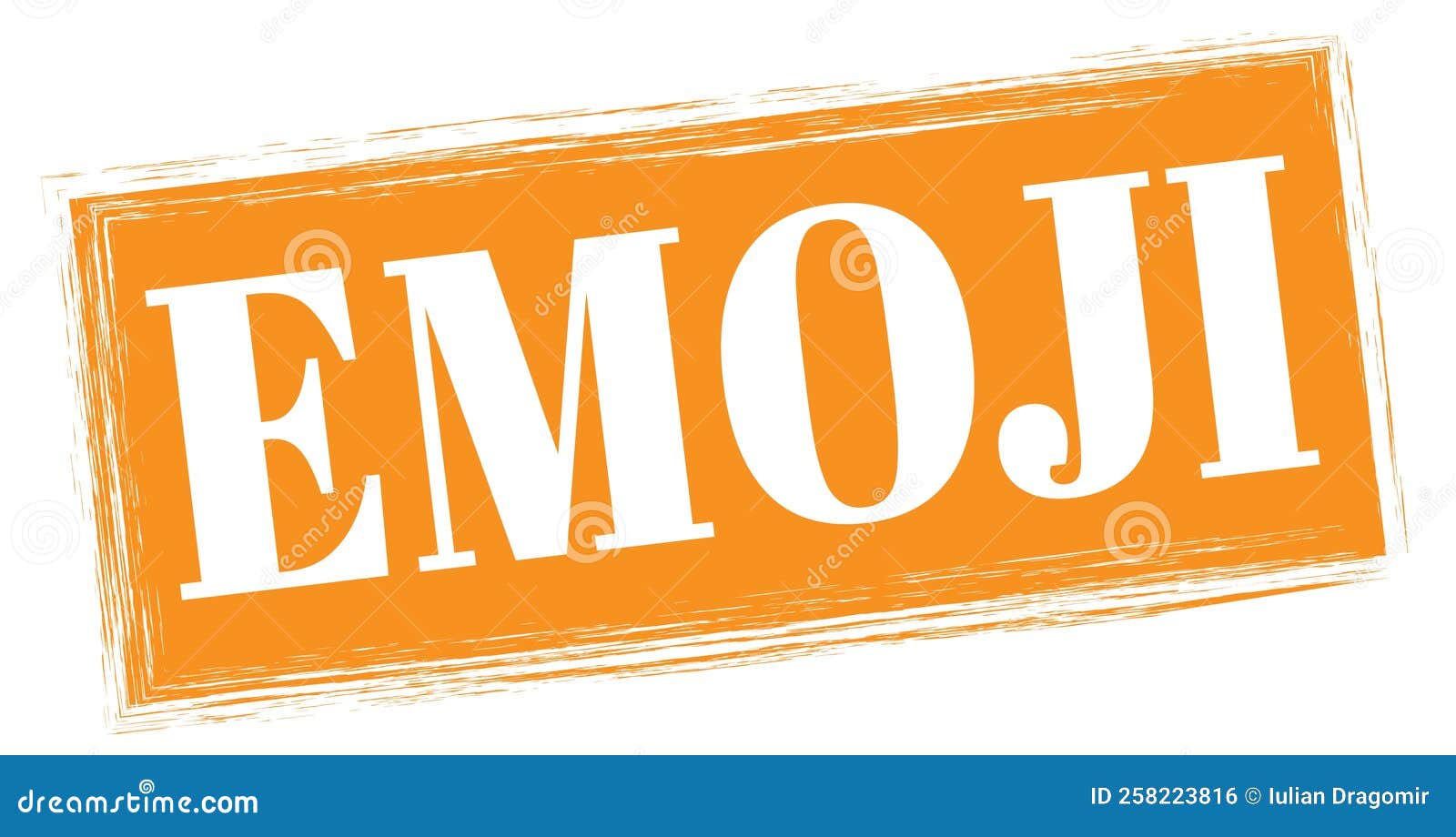 EMOJI Text Written on Orange Stamp Sign Stock Illustration