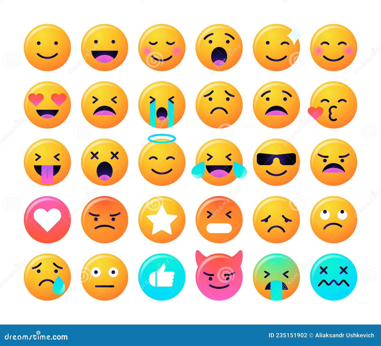 Emoji Ziet Emoticon Glimlachen Vector Illustratie - Illustration of ...