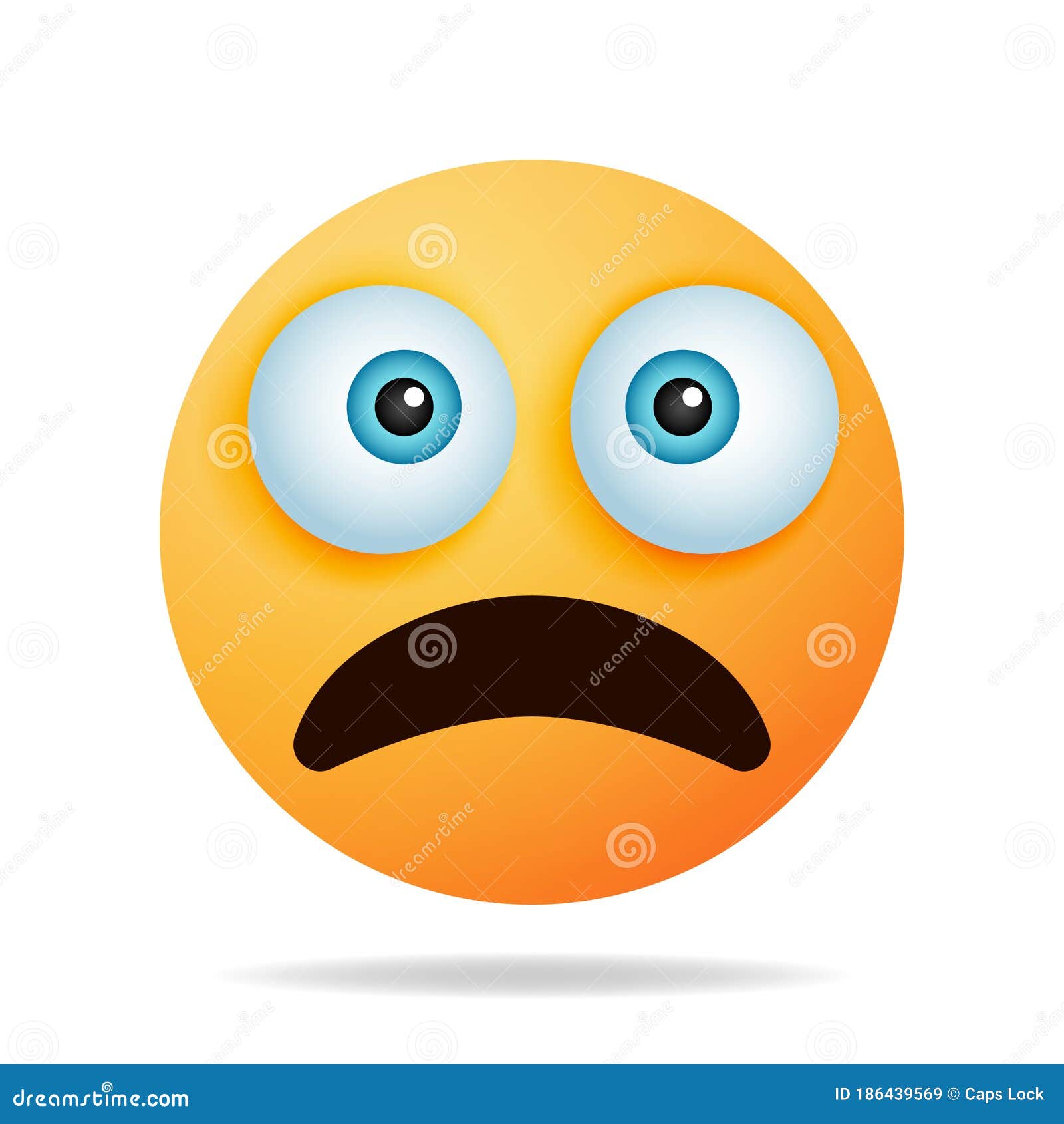 Cute Frightened Emoticon Emoji Smiley Vector Illustration Stock