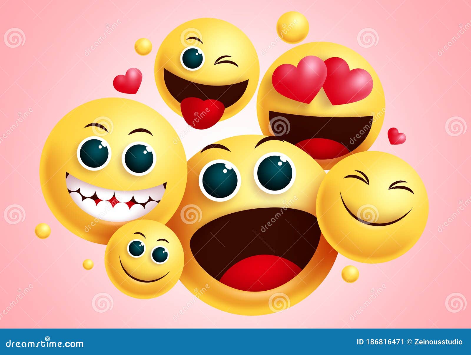 Emojis Smiley Group Vector Design. Smileys Emoji Group of Friends with  Happy Face and Funny Facial Expression. Stock Vector - Illustration of  feelings, emojis: 186816471