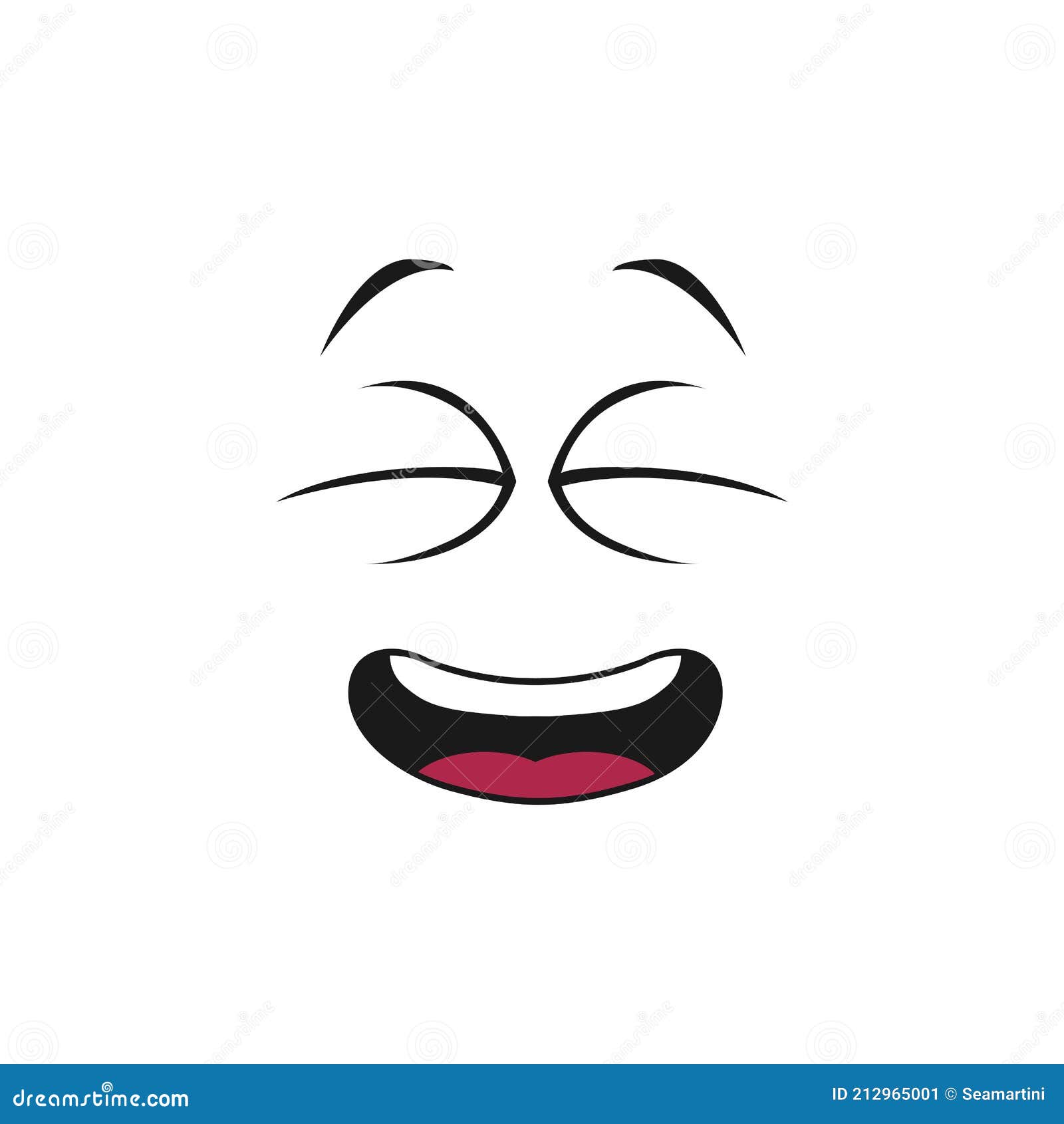 Emoticon Com Amplo Sorriso Gentil Olhos Piscados Ícone Isolado