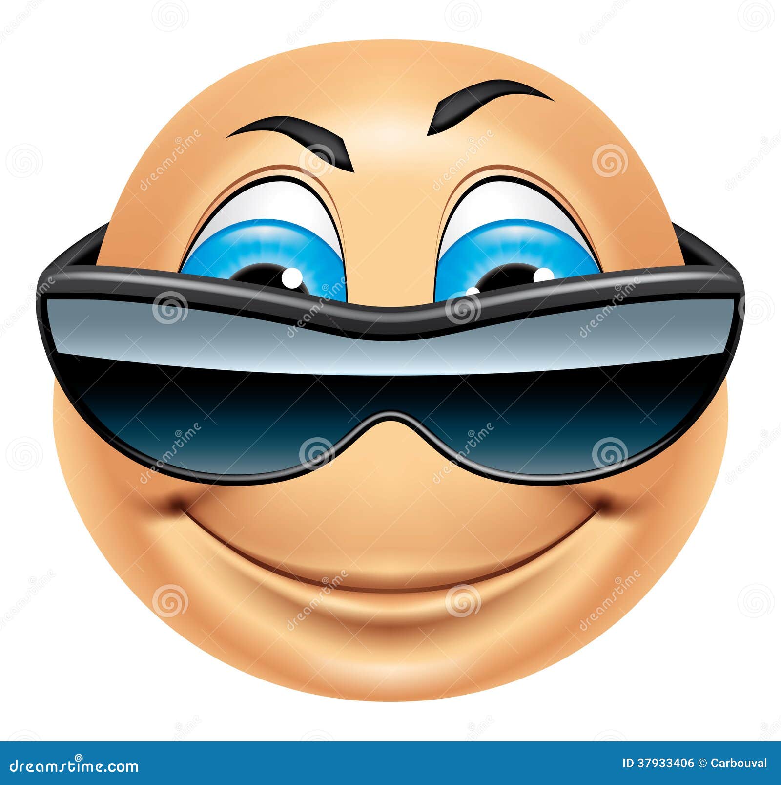 Emoticon cool stock illustration. Illustration of emoticon 37933406