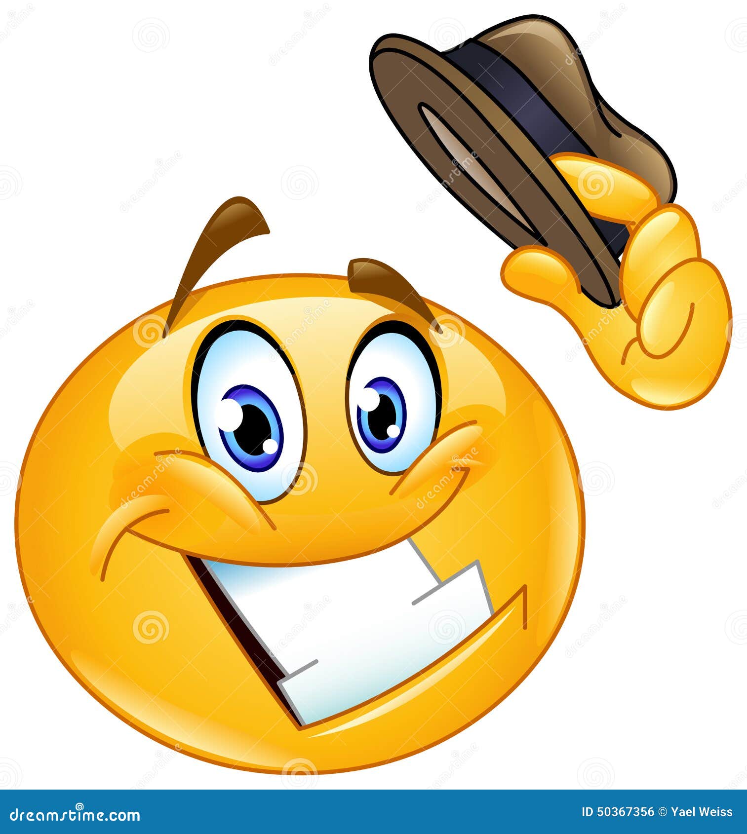 Emoticon De La Extremidad Del Sombrero Ilustración del Vector