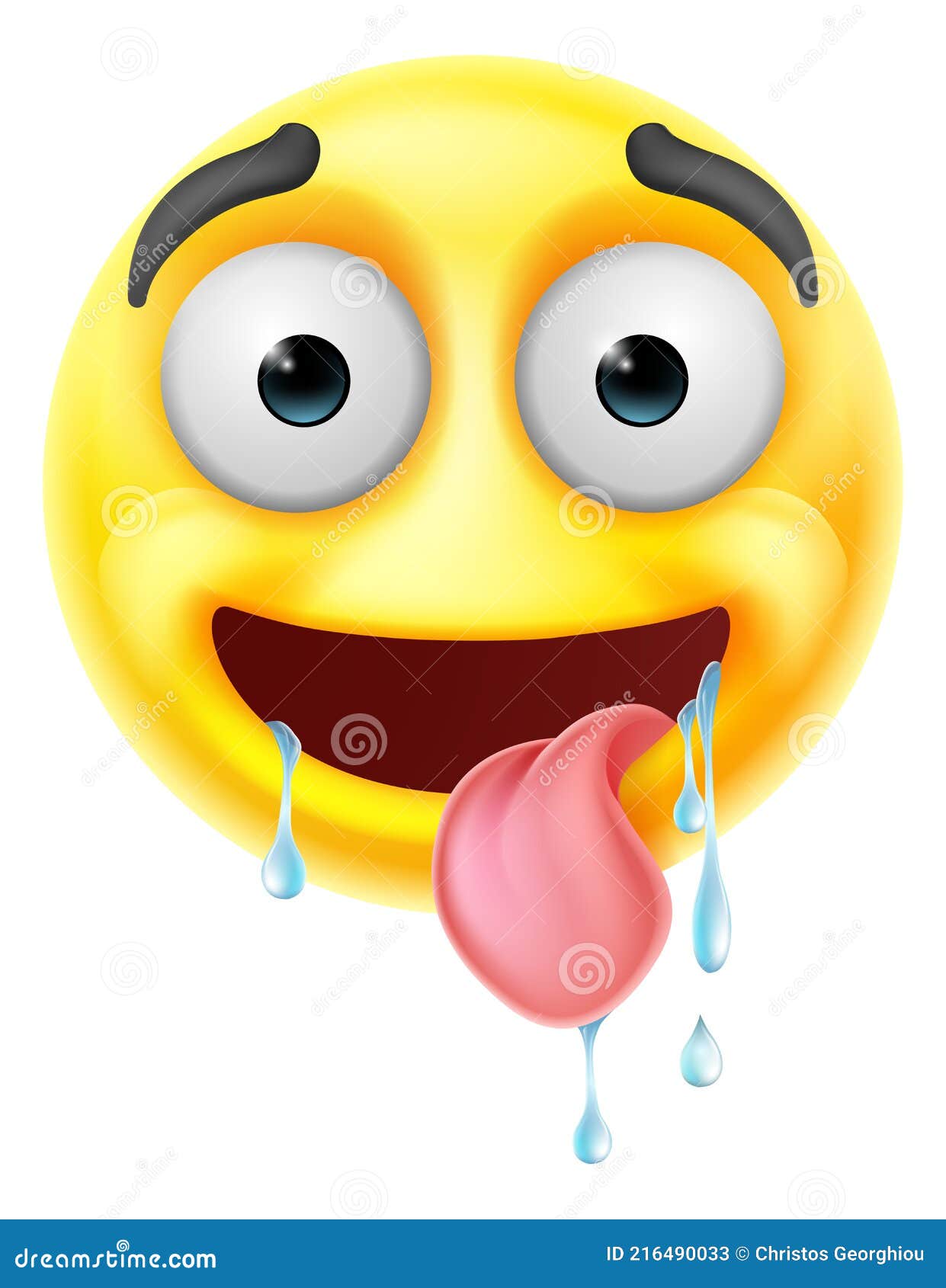 drooling saliva emoticon tongue face cartoon