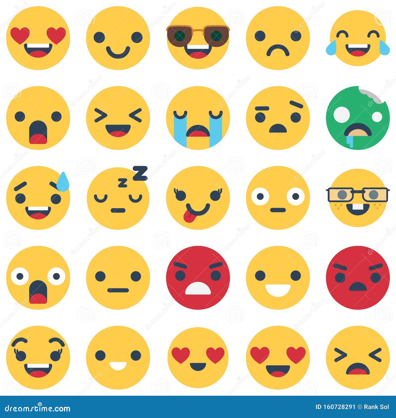 Emoticon and Emoji Isolated Vector Icons Pack that Can Be Easily ...