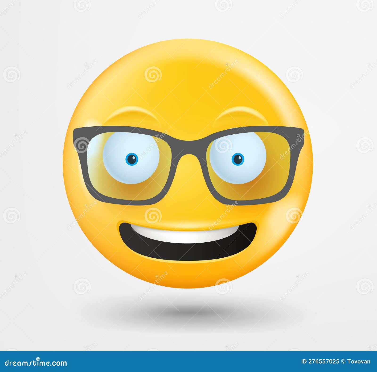 Emoticon with Glasses 3d Vector. Emoji Isolated on White Background