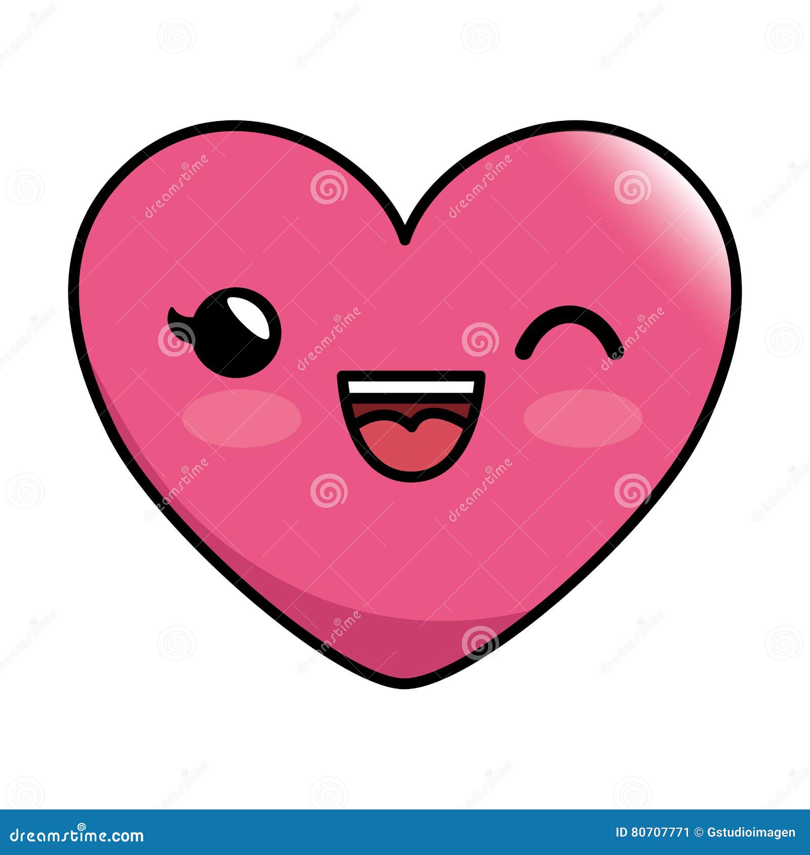 Emoticon Heart Kawaii Style Icon Stock Vector Illustration of profile