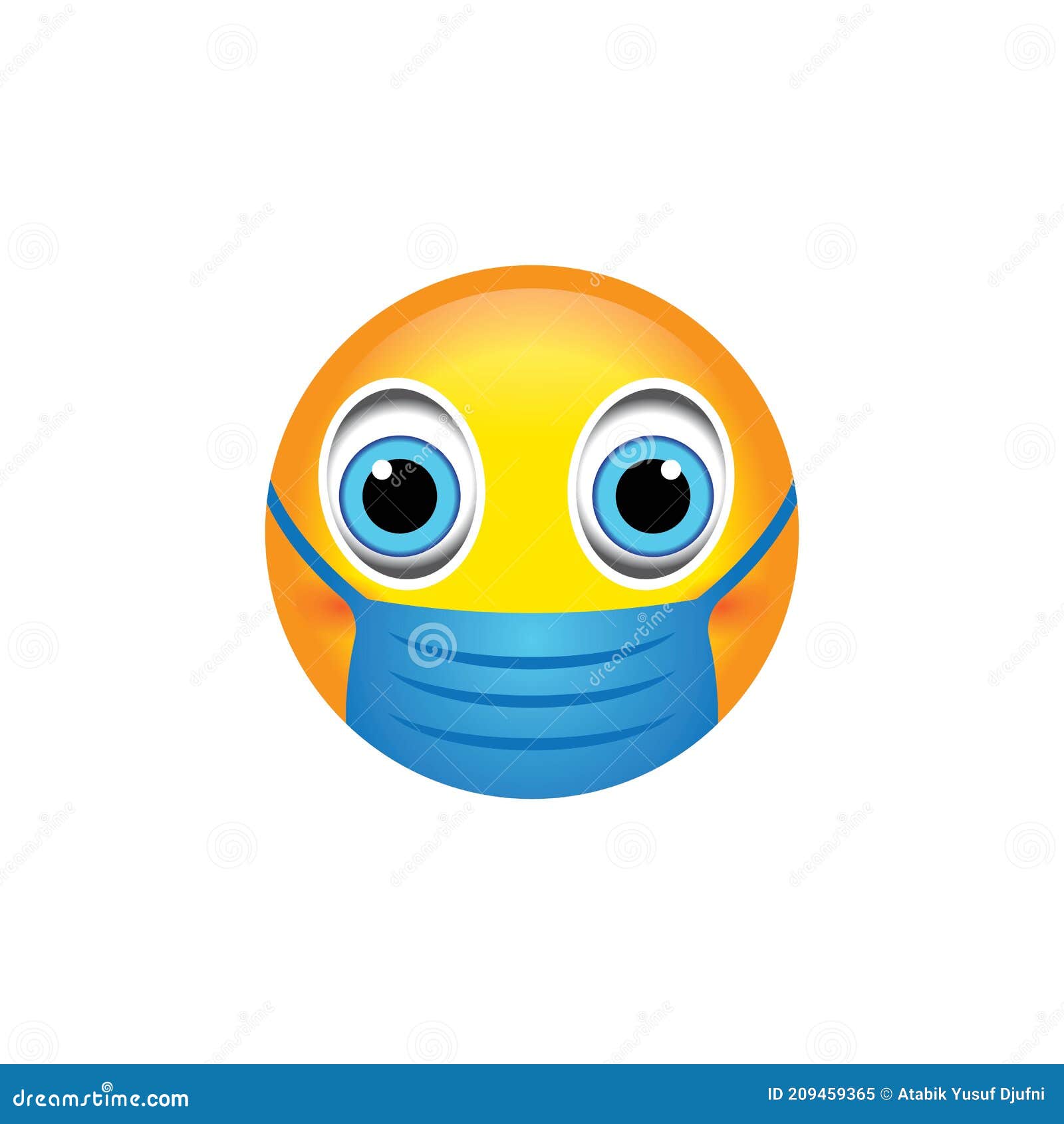 Emoticon Image Wearing a Mask Stock Vector Illustration of covid