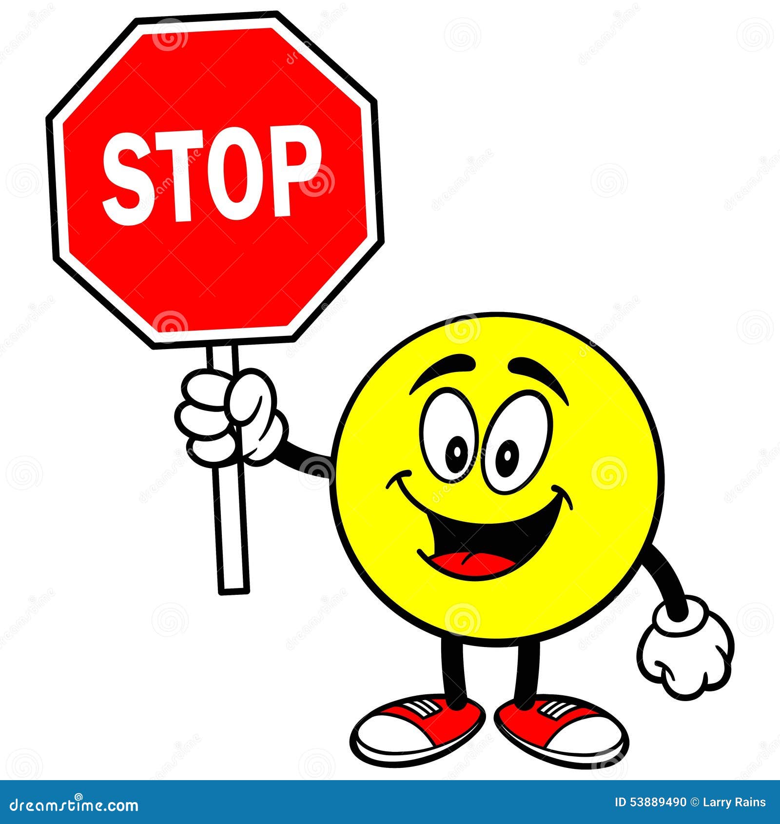 Emoticon mit Stoppschild vektor abbildung. Illustration von vektor