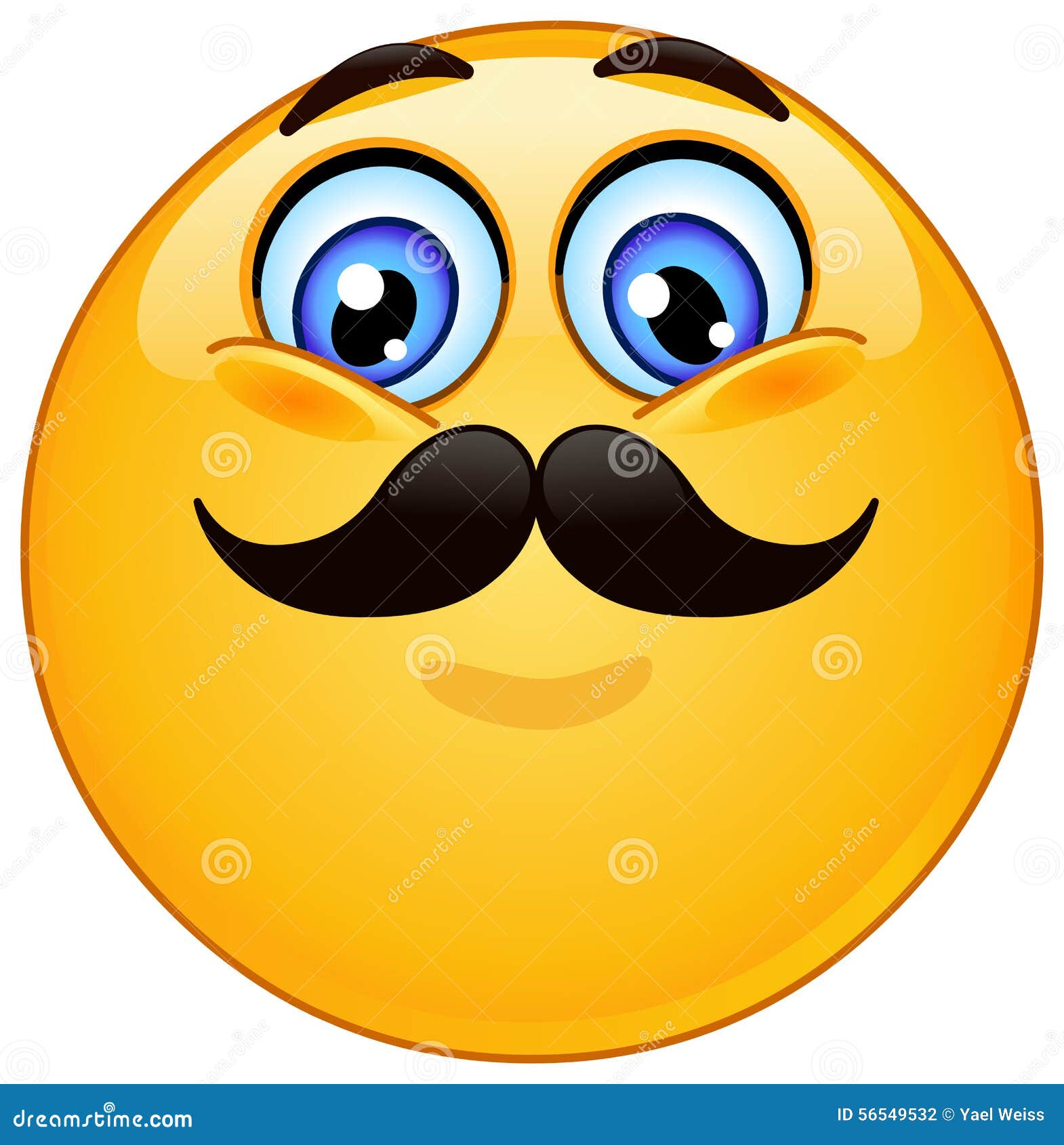 funny smiley face with mustache