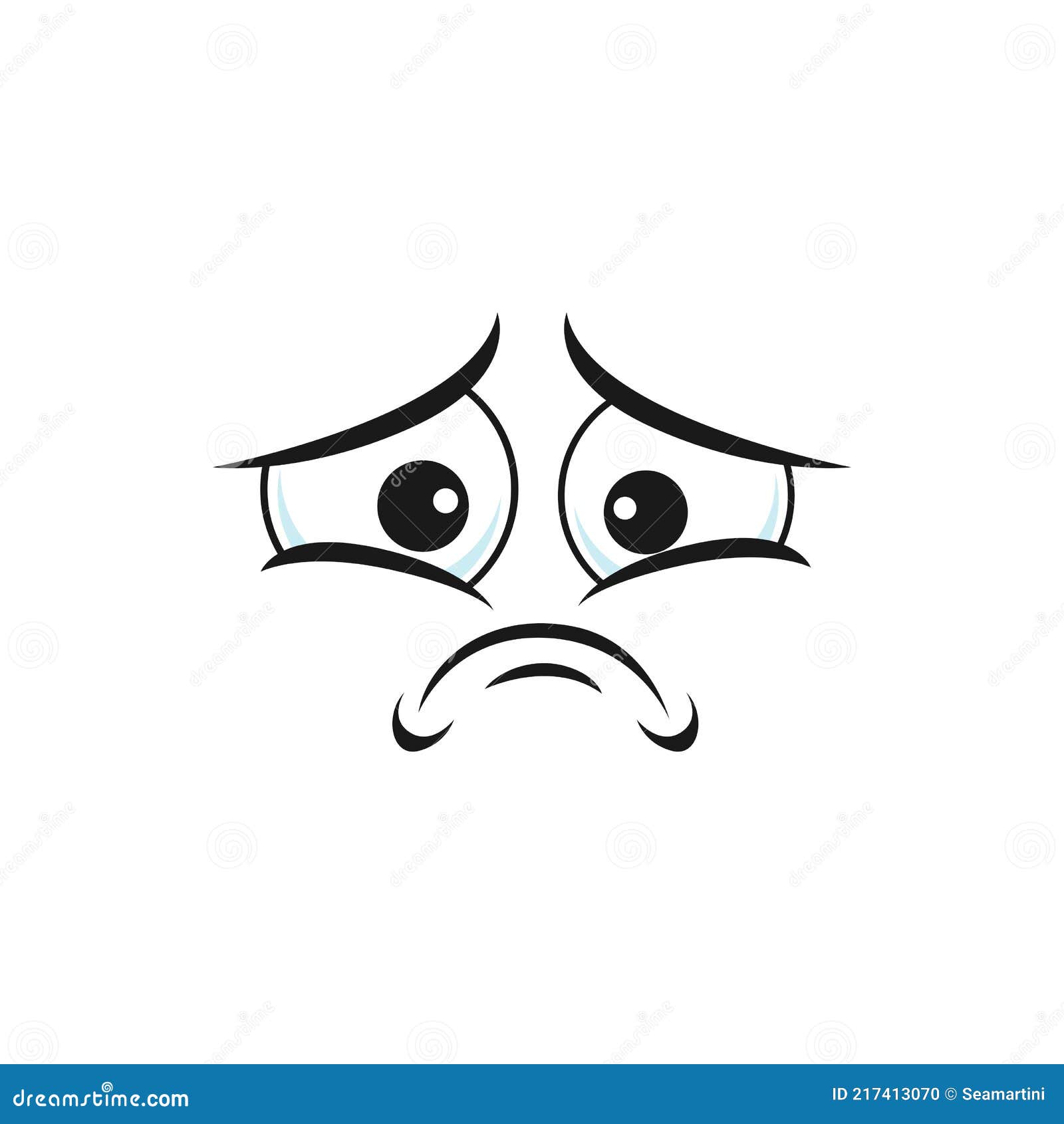 Emoticon Perturbado Com Expressão Facial Triste Ícone Isolado Vetor Emoji  imagem vetorial de Seamartini© 504558338