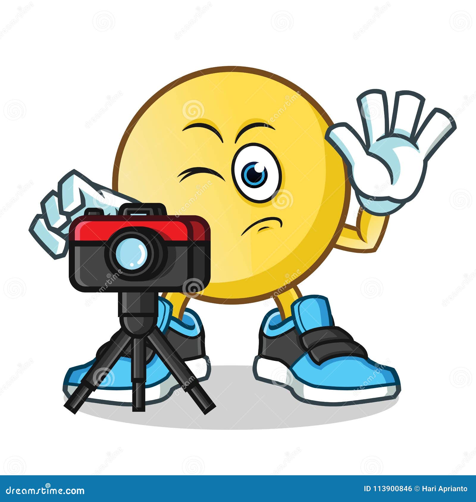 Emoticon Photographer Taking Pictures Mascot Vector Cartoon ...