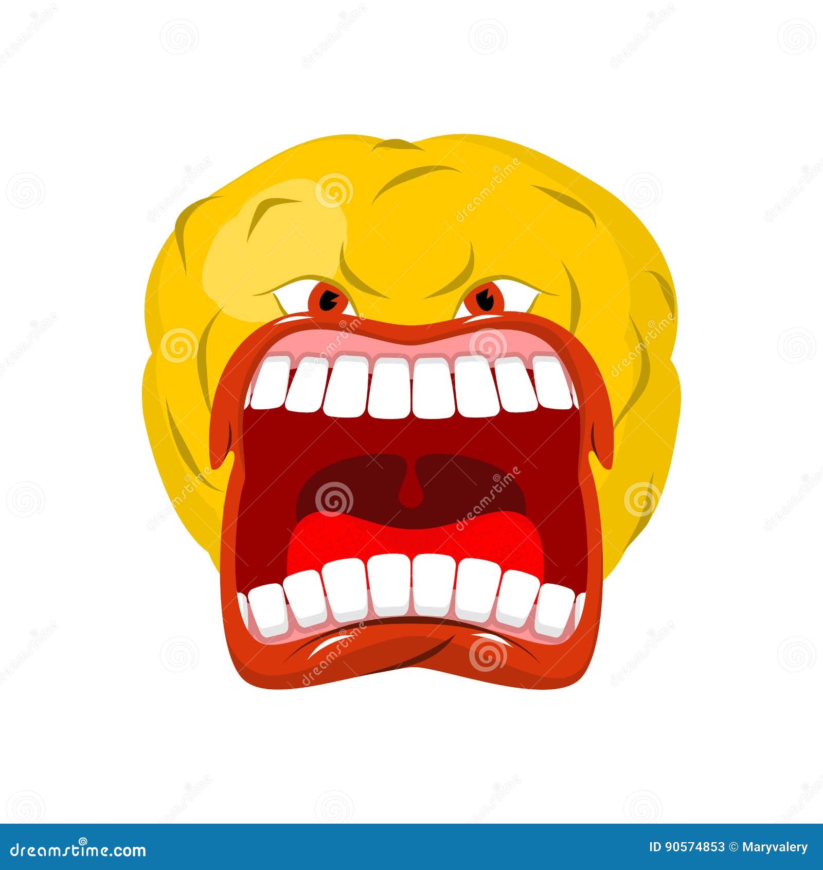 Emoticon Screams. Open Mouth And Teeth. Crazy Emoji. Emotion Yell ...
