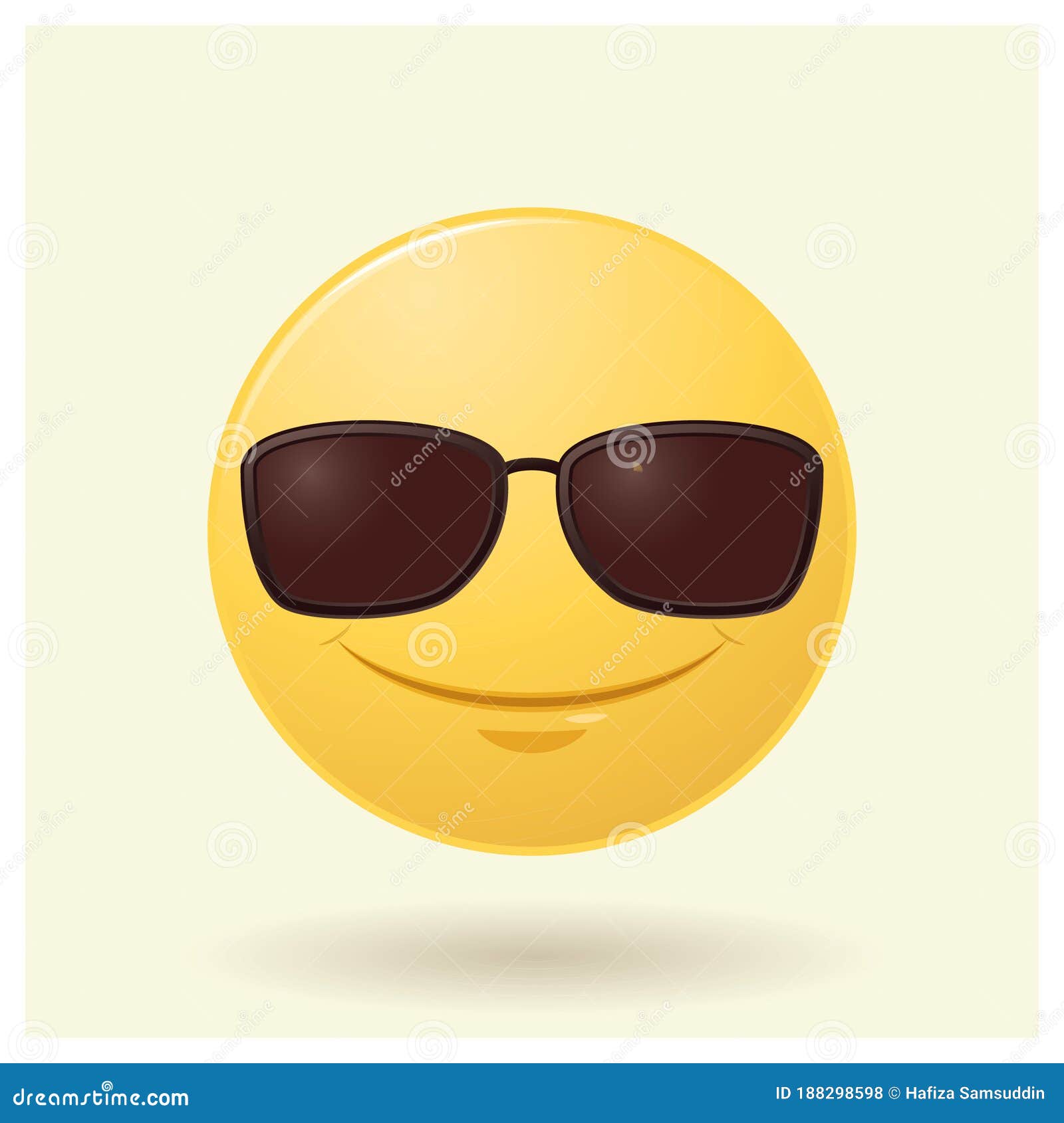 Emoticon Wearing Sunglasses. Vector Illustration Decorative Design