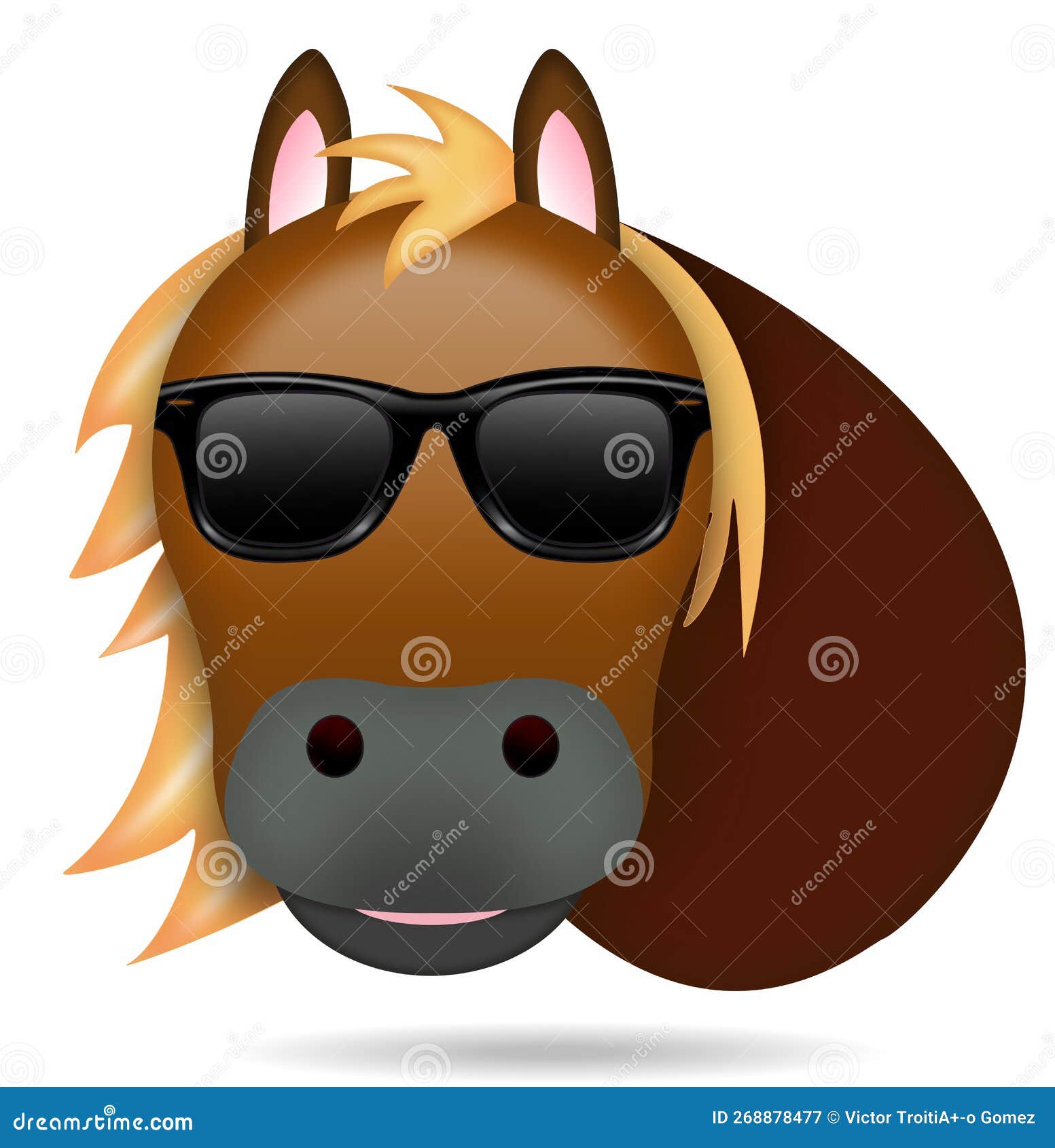 divertido emoticono de caballo