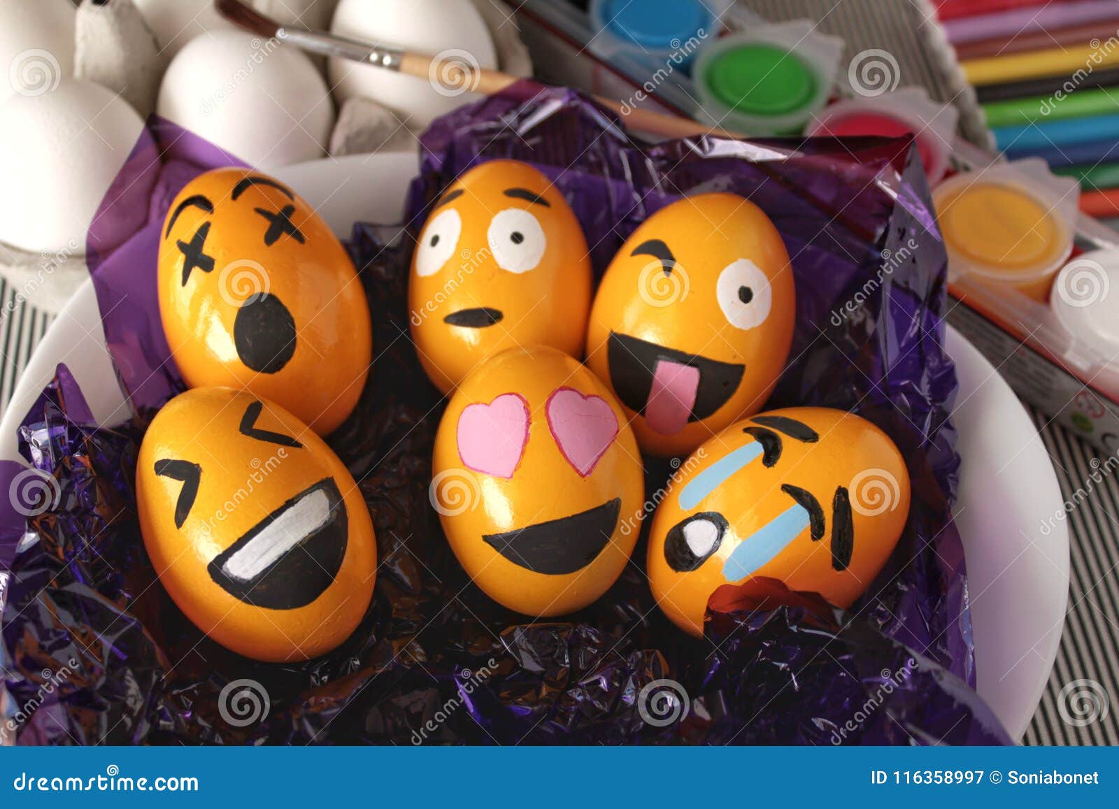 Emoticons Easter Eggs stock image. Image of expression 116358997