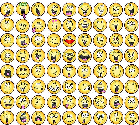 Emoticons Emotion Vector Icons Stock Vector - Illustration of yelling ...
