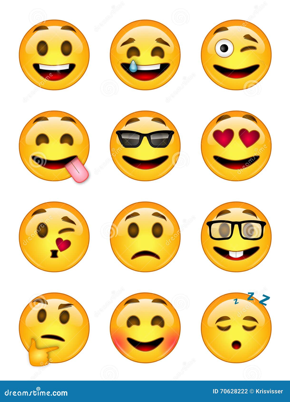 12 emoticons - pack 1 - eps - illustrator