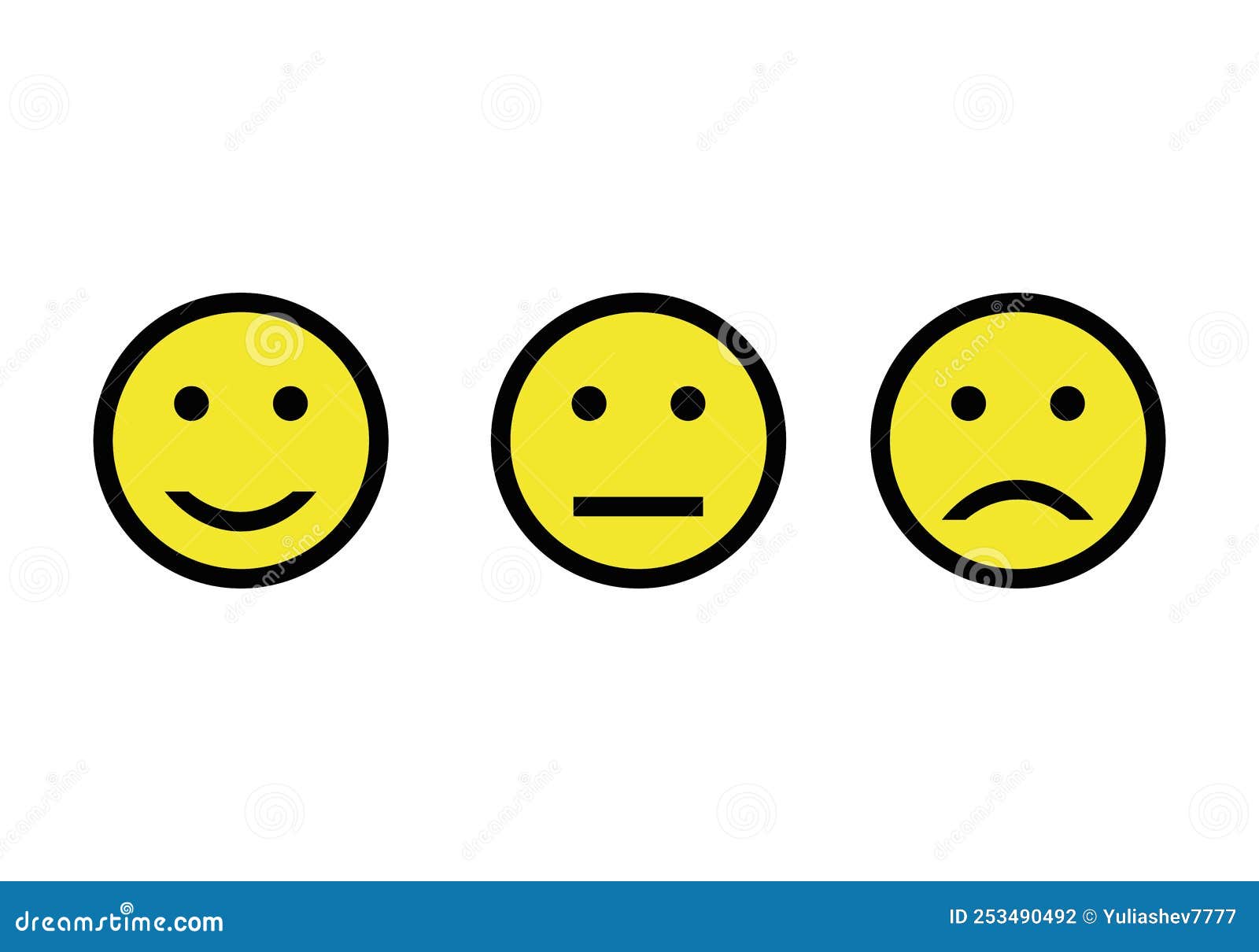 Happy, Neutral And Sad Emoji Icon. Icon Set Vector Illustration In ...