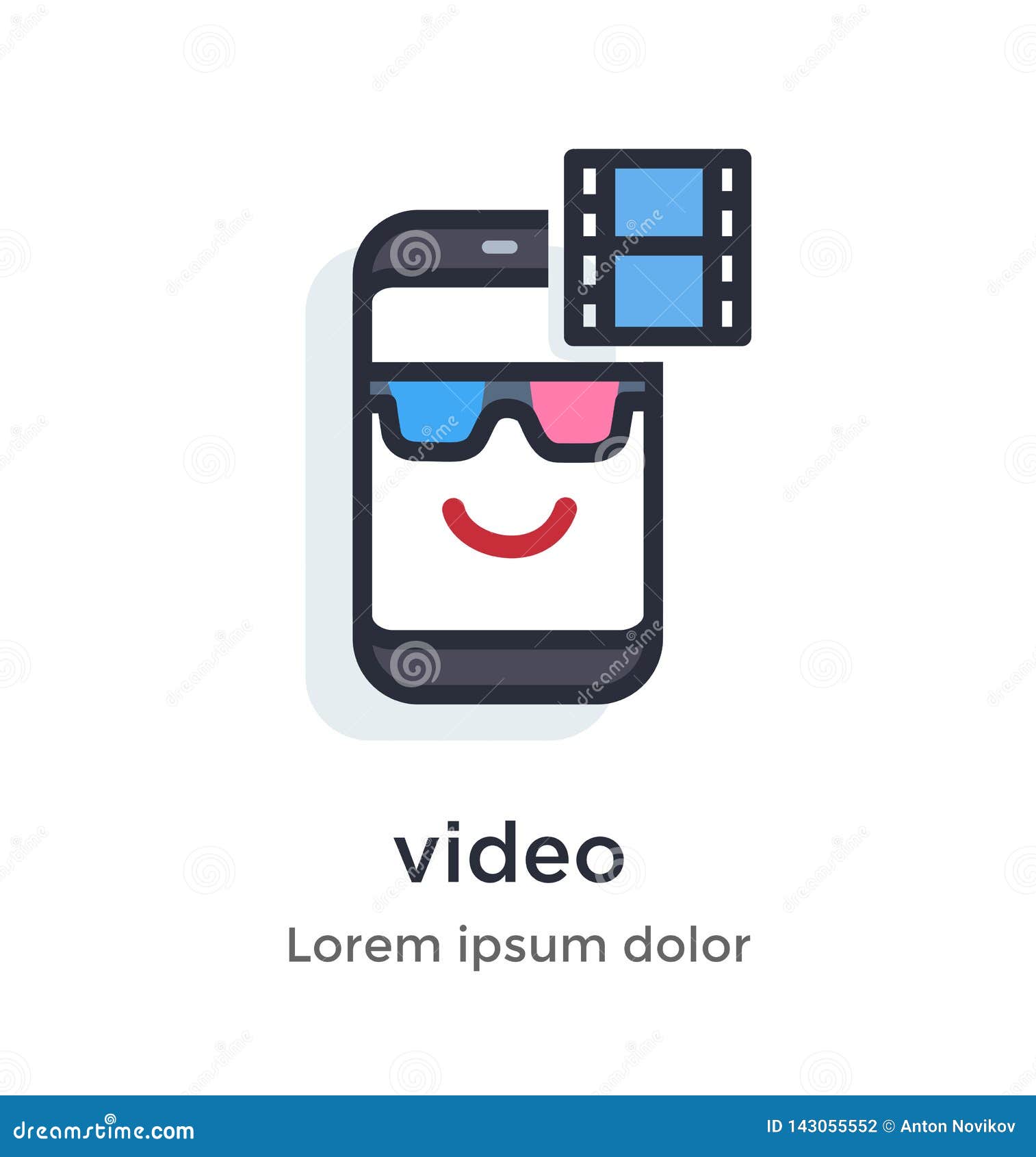 Emotion Phone Content, Video, 3d, Full, Hd, Watch, Server, Movie, Series  Illustration Icon. Stock Vector - Illustration of gadget, business:  143055552