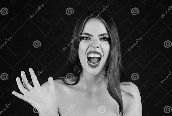 Emotional Angry Woman Upset Girl Screaming Hate Rage Pensive Woman