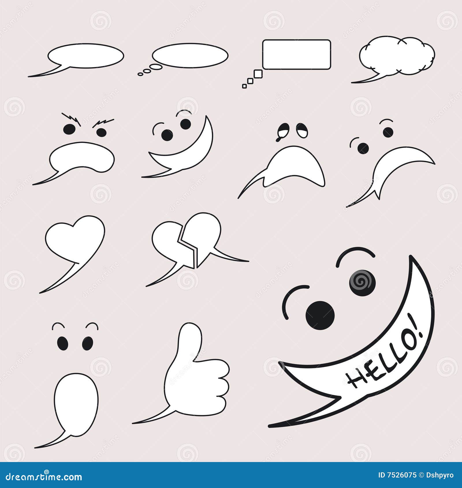 Emotional_bubbles stock vector. Illustration of bubble 7526075