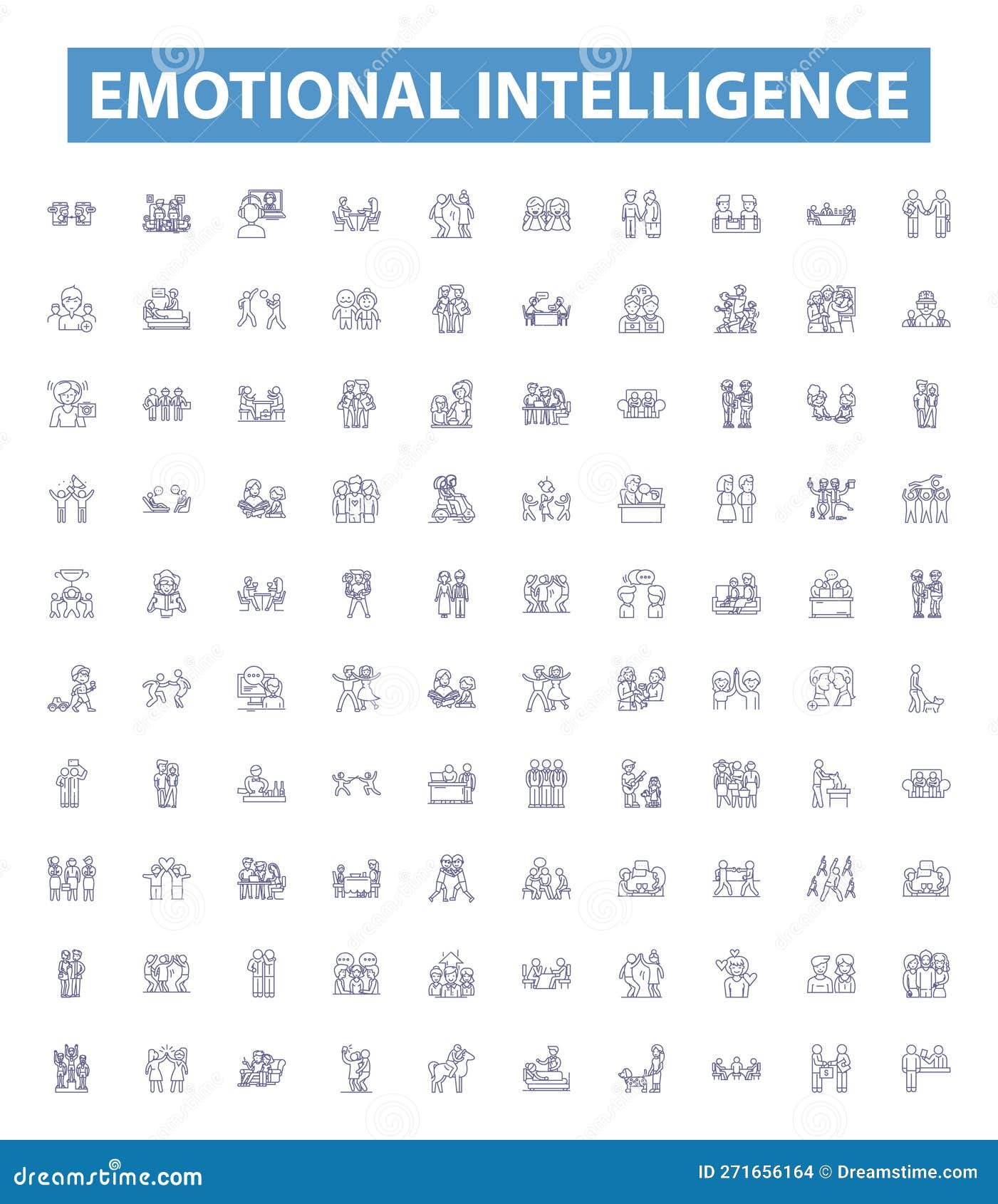 Emotional Intelligence Line Icons, Signs Set. Affective, Sensitivity ...