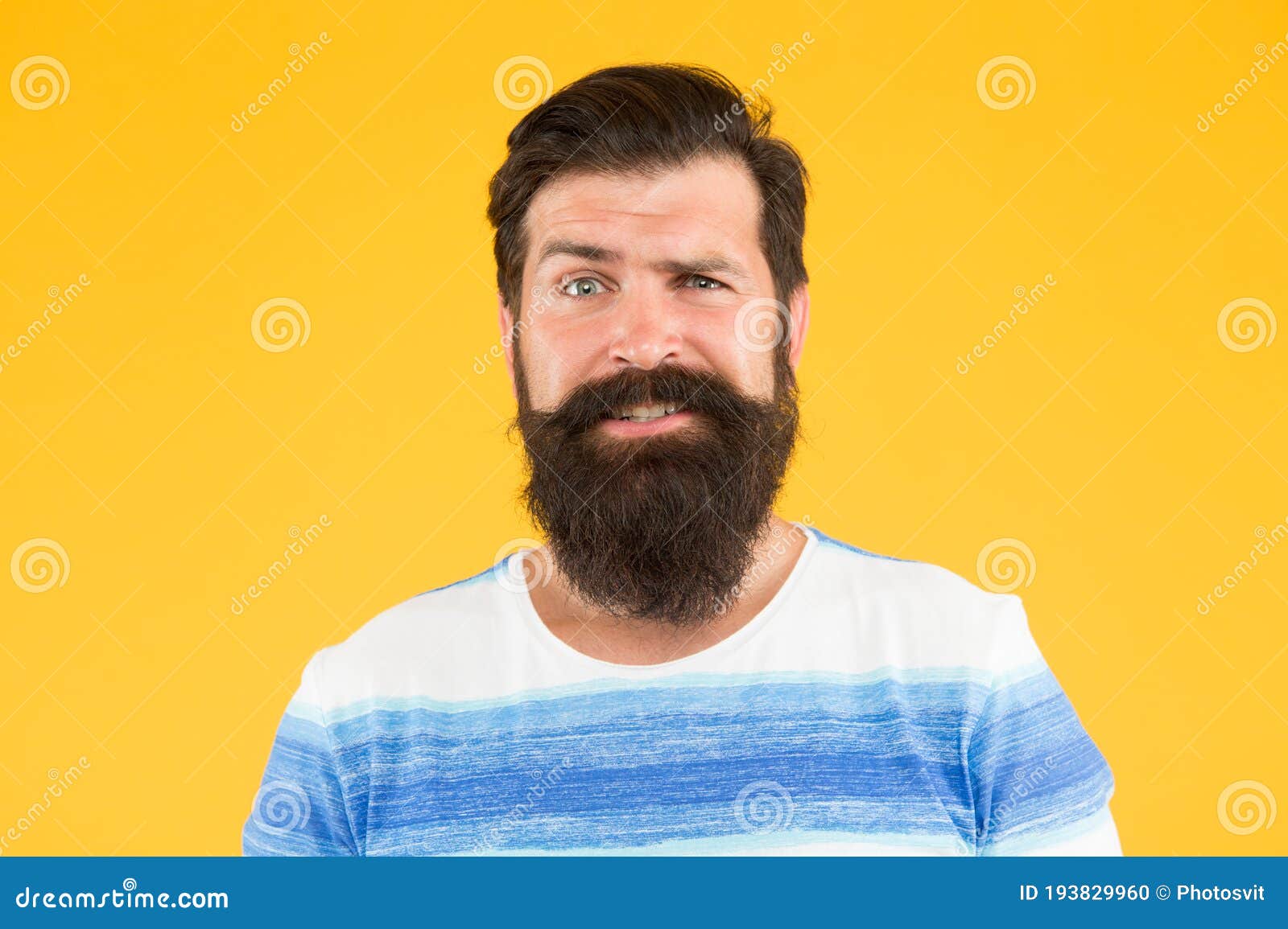 Emotional Intelligence. Man Bearded Stylish Beard Yellow Background ...