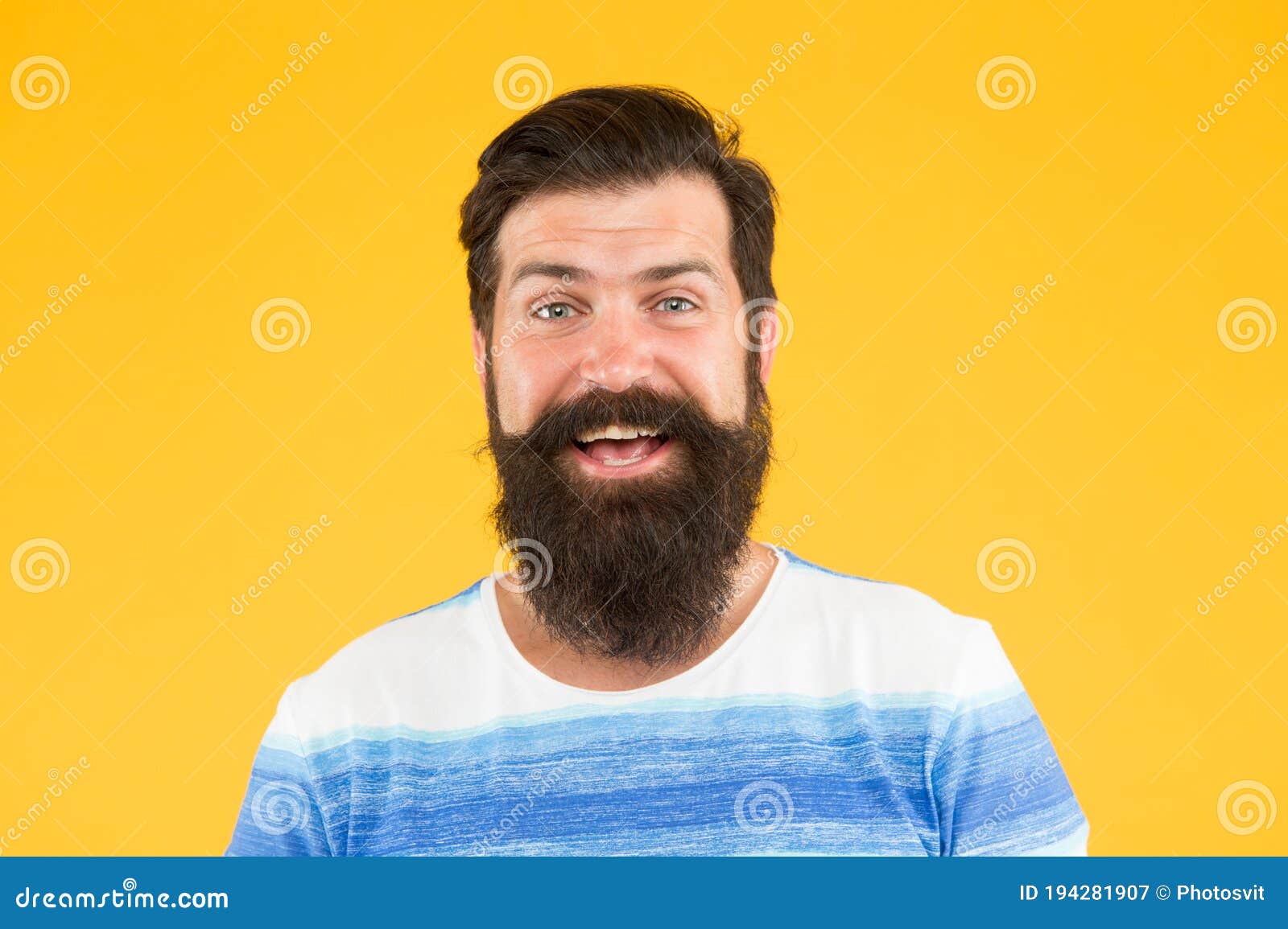 Emotional Intelligence. Man Bearded Stylish Beard Yellow Background ...