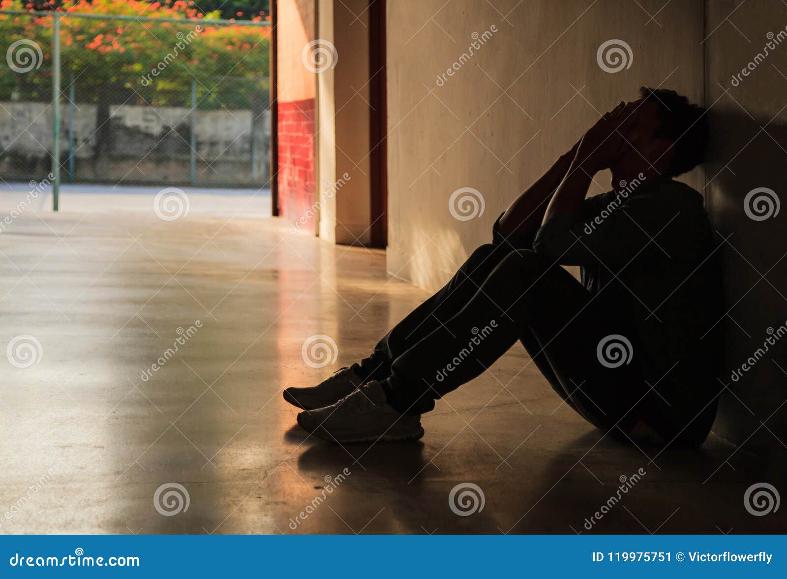 Emotional Moment: Man Sitting Holding Face in Hands, Stressed Sad ...