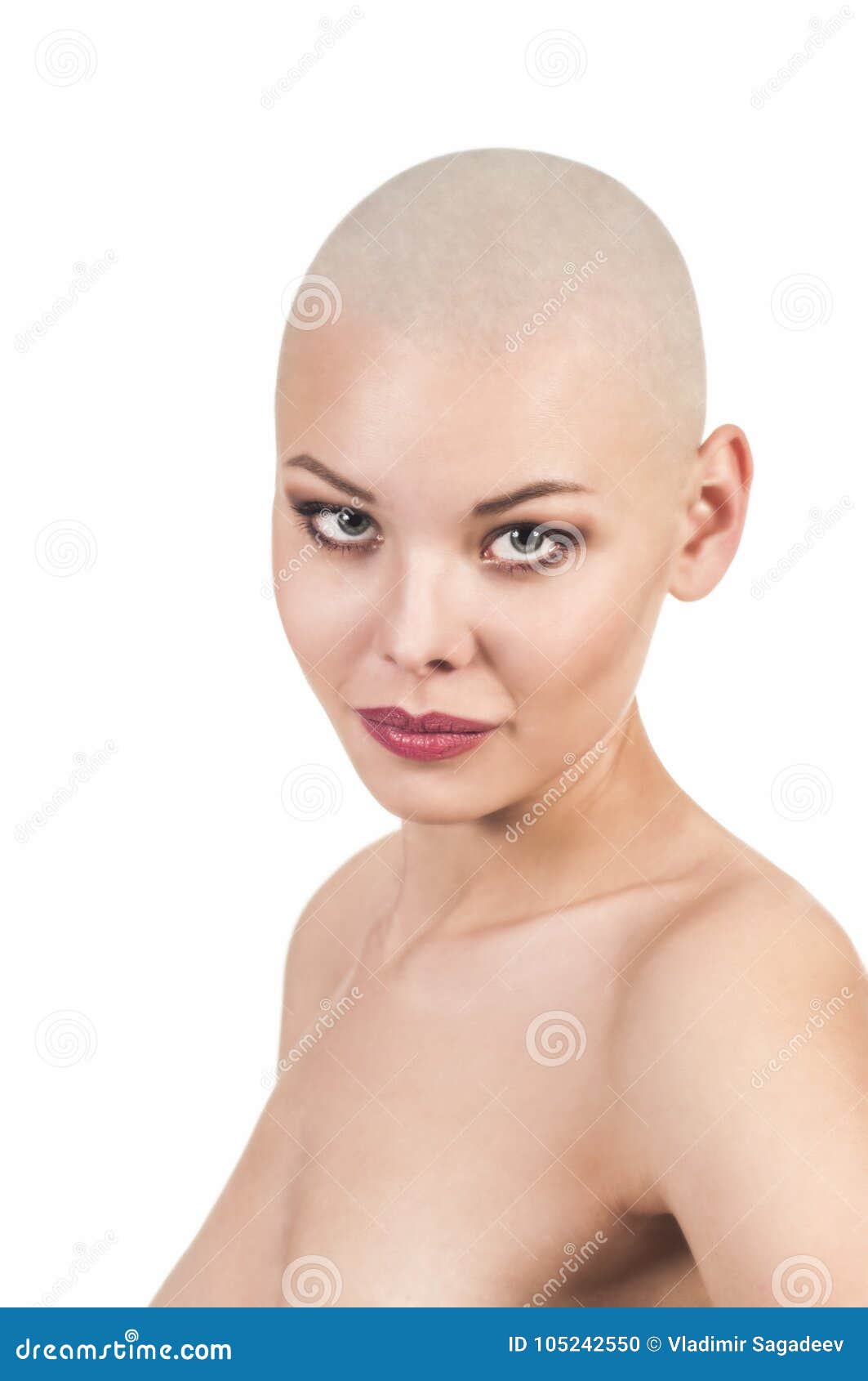 Bald head asian girl naked