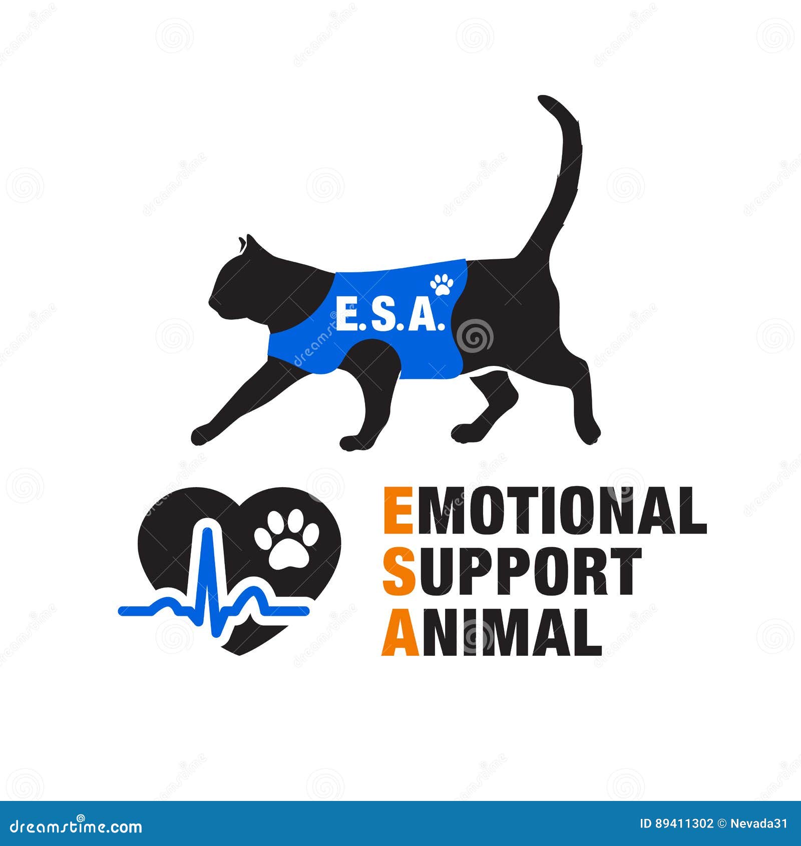 Emotional Support Animal Emblems Editorial Photography Illustration