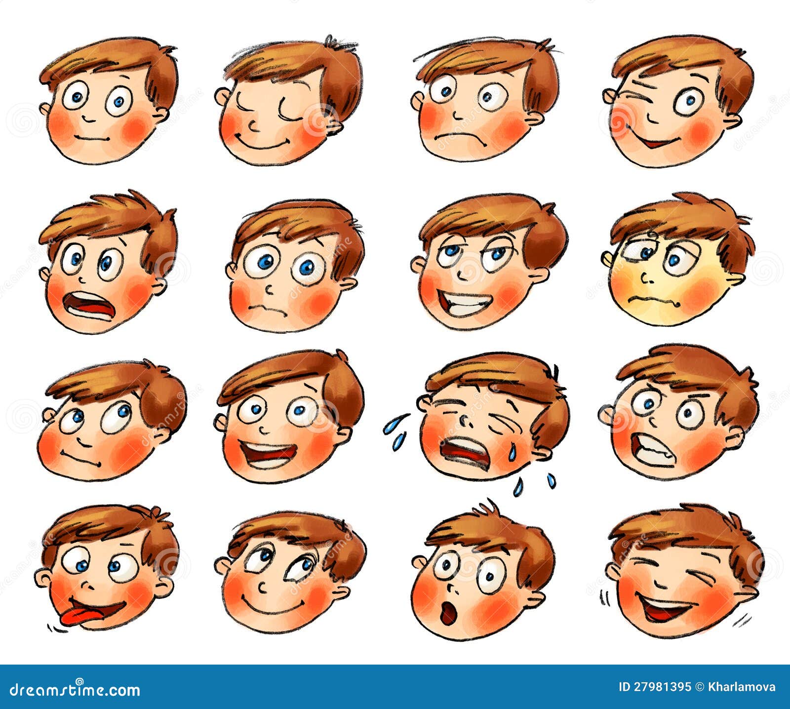 Emotions. Cartoon Facial Expressions Royalty Free Stock Photo - Image ...