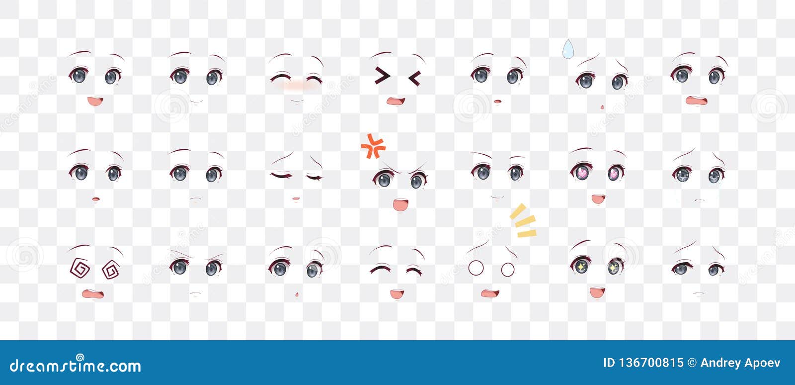 emotions eyes of anime manga girls