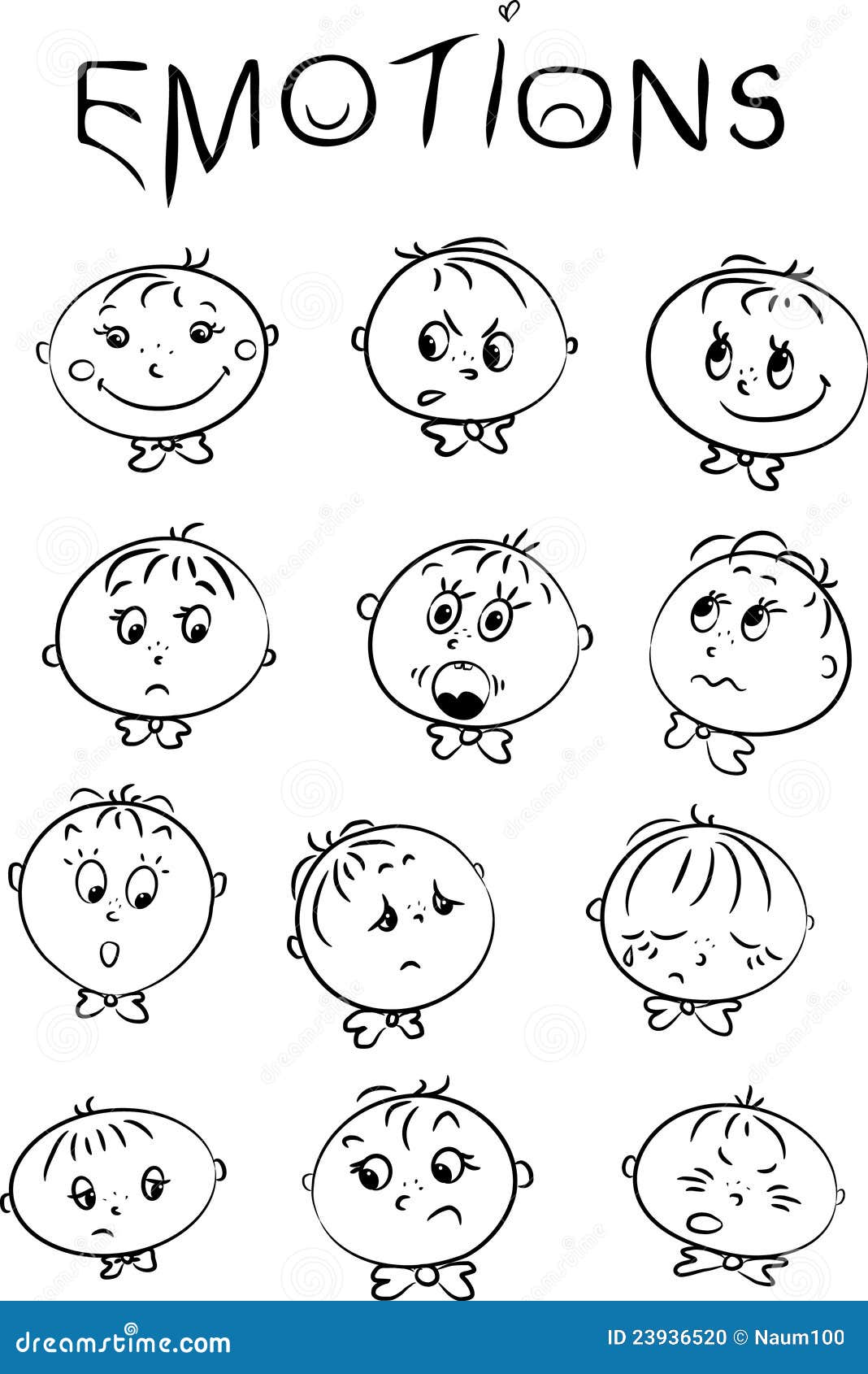 Emozioni dei bambini illustrazione di stock. Illustrazione di espressione -  23936520