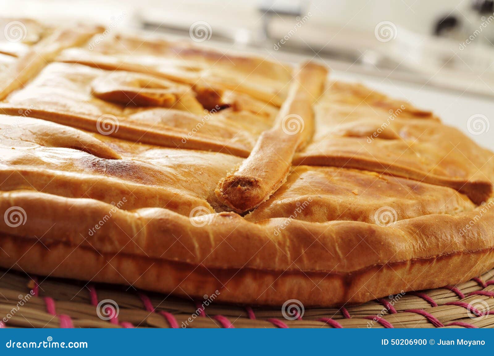 empanada gallega, savory stuffed cake typical of galicia, spain