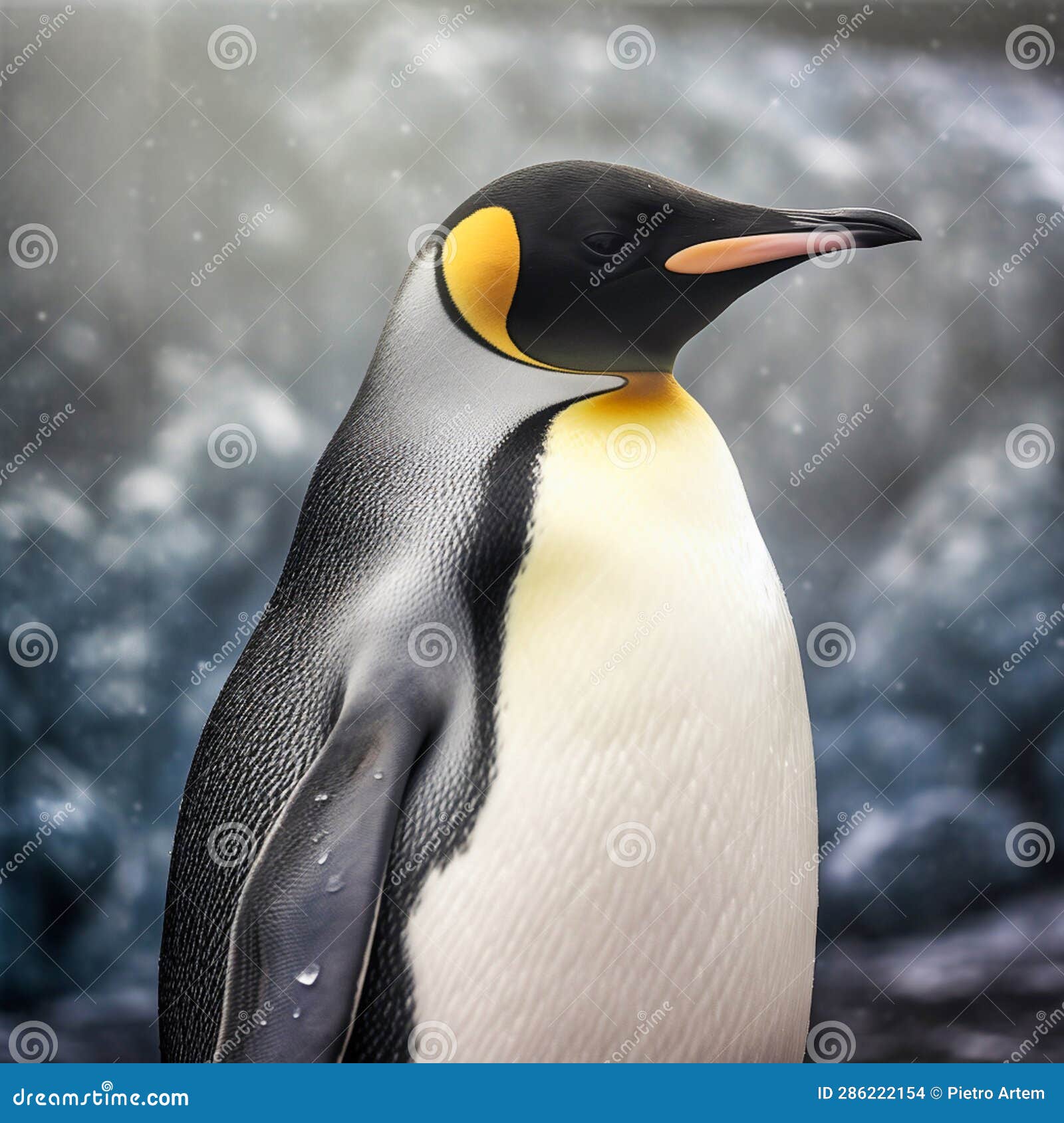 Emperor - the Largest Type of Penguin, Generative AI Stock Illustration