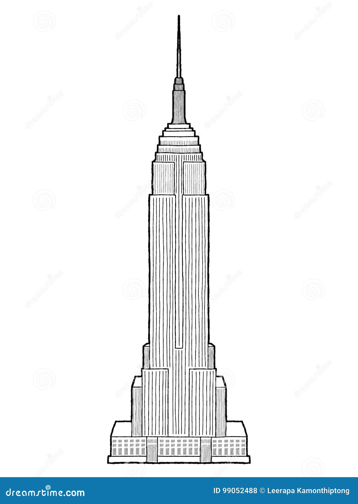 empire state building drawing steps by steps