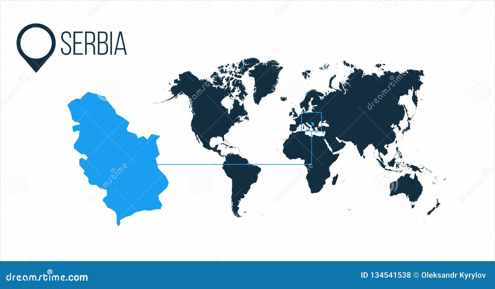 Emplacement De La Serbie Sur La Carte Du Monde Pour L