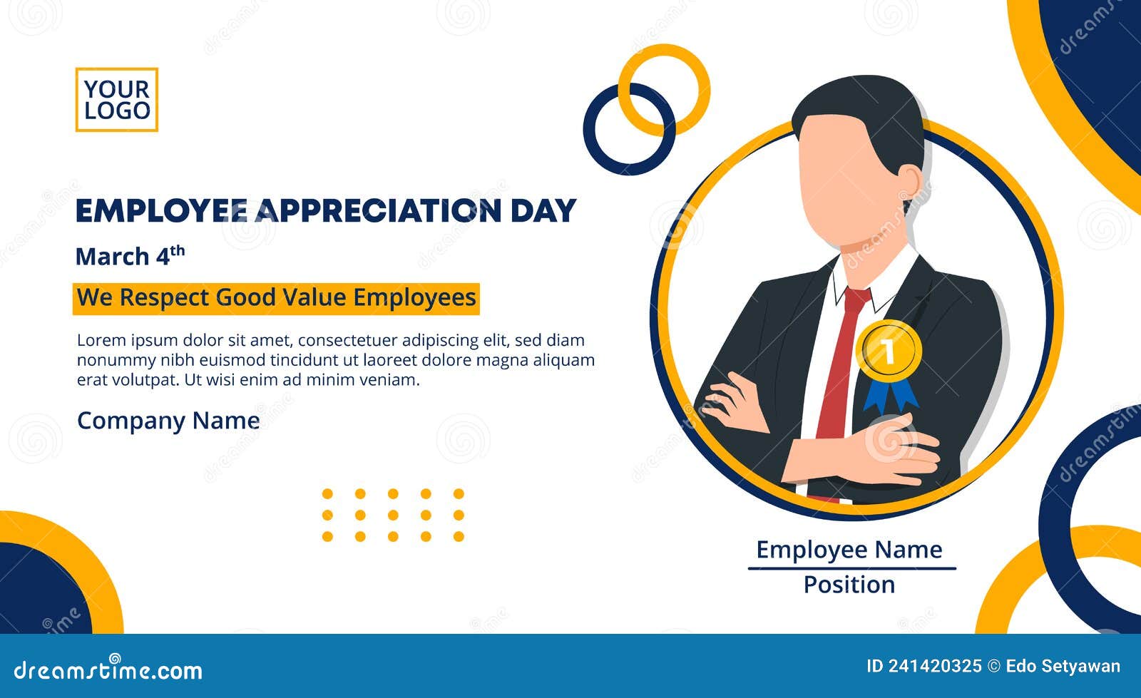 employee appreciation day banner  with an employee of the year winner